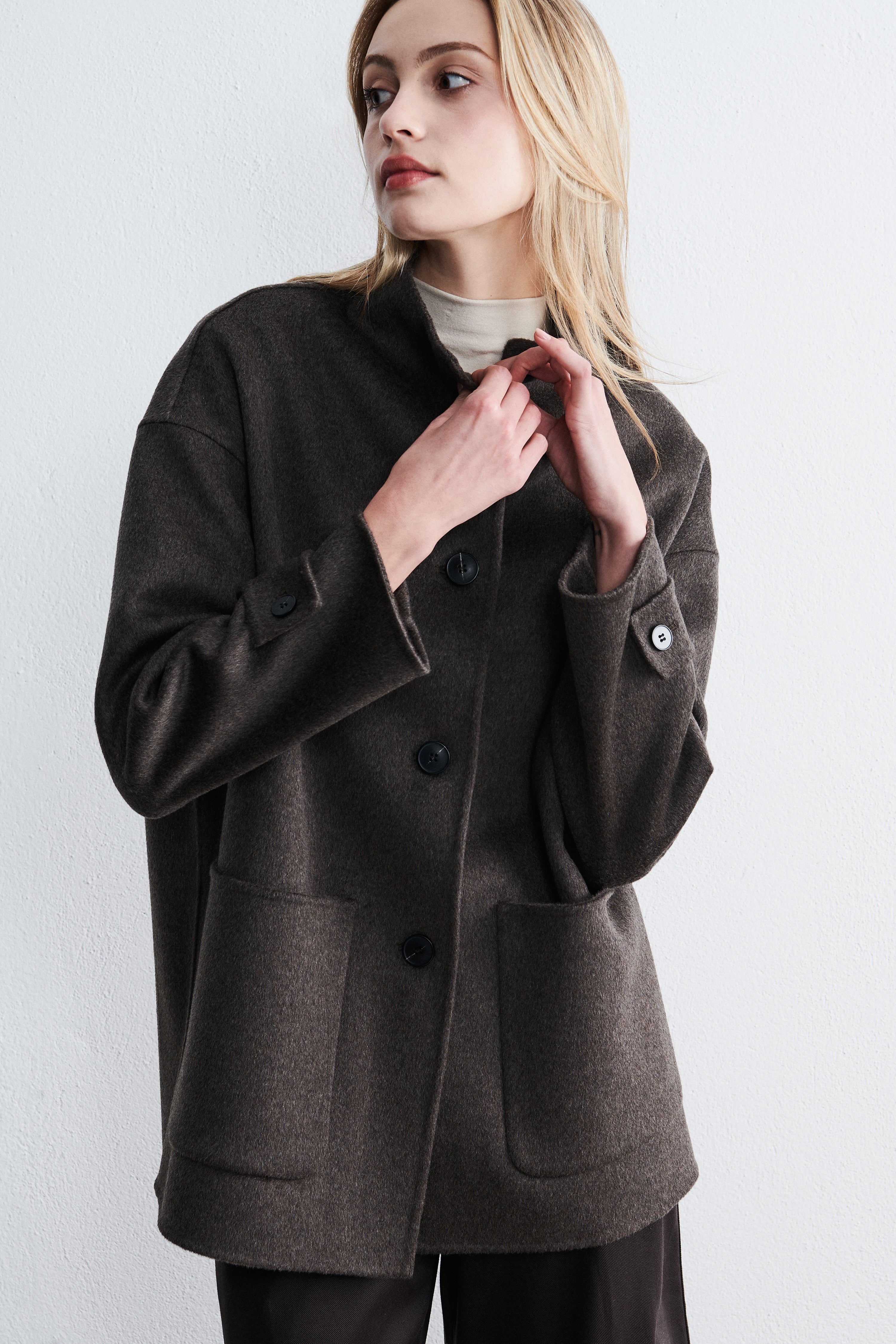 Shanghai Midi Coat Mocha Heather