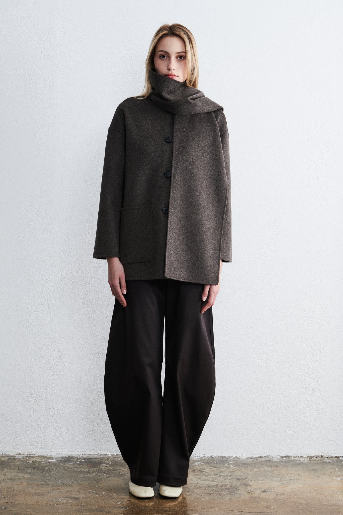 Antwerp Scarf Coat Mocha Heather