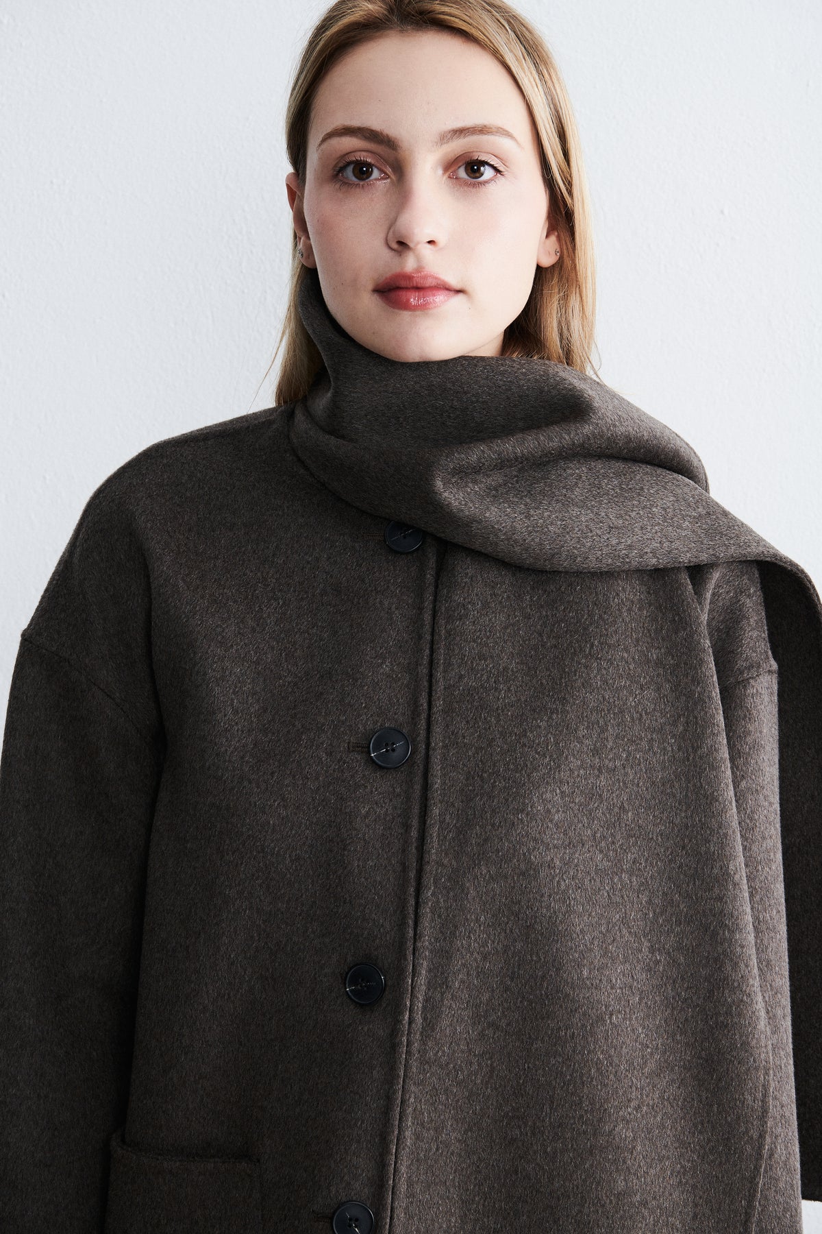 Antwerp Scarf Coat Mocha Heather