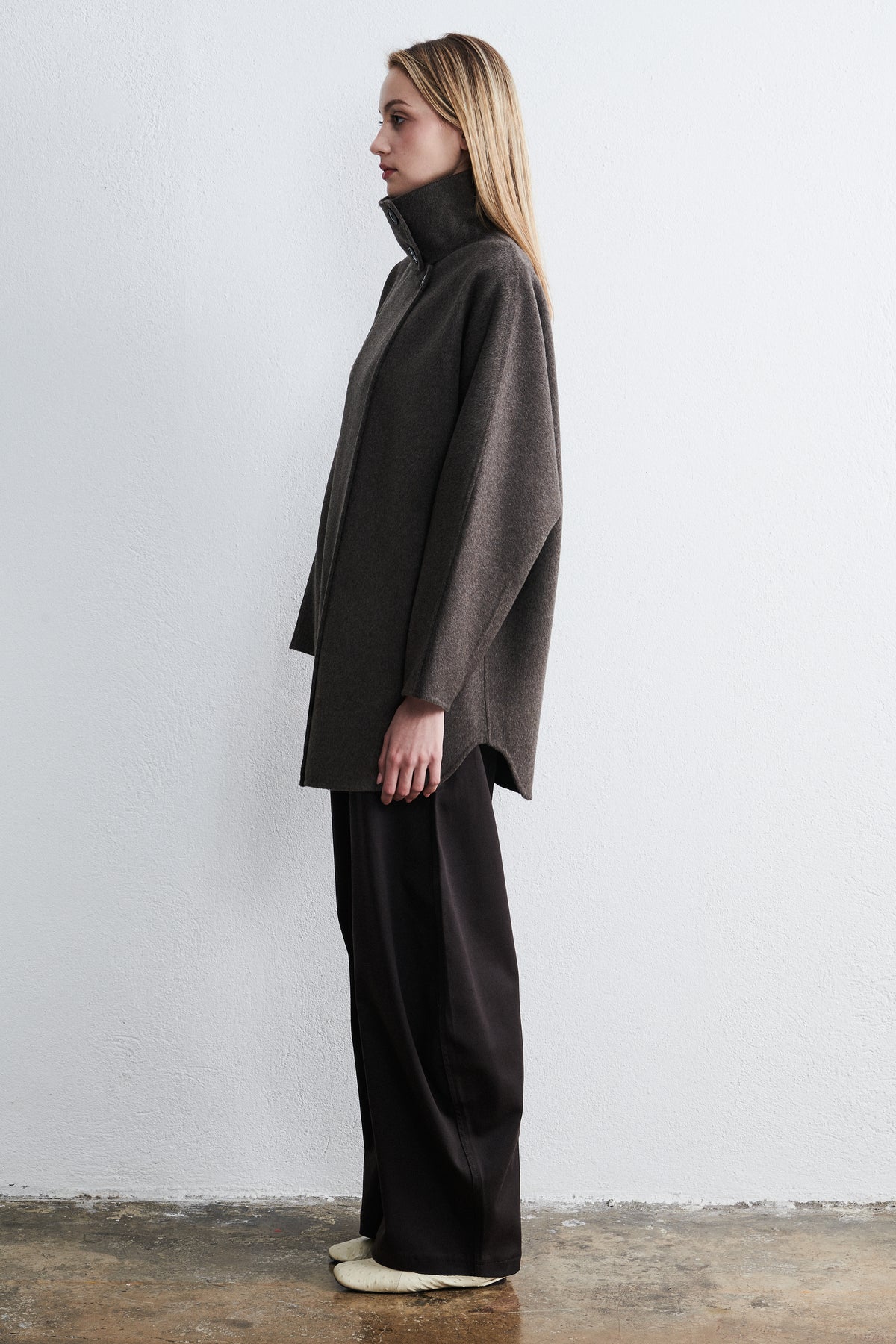 Amsterdam High-Neck top coat Mocha Heather