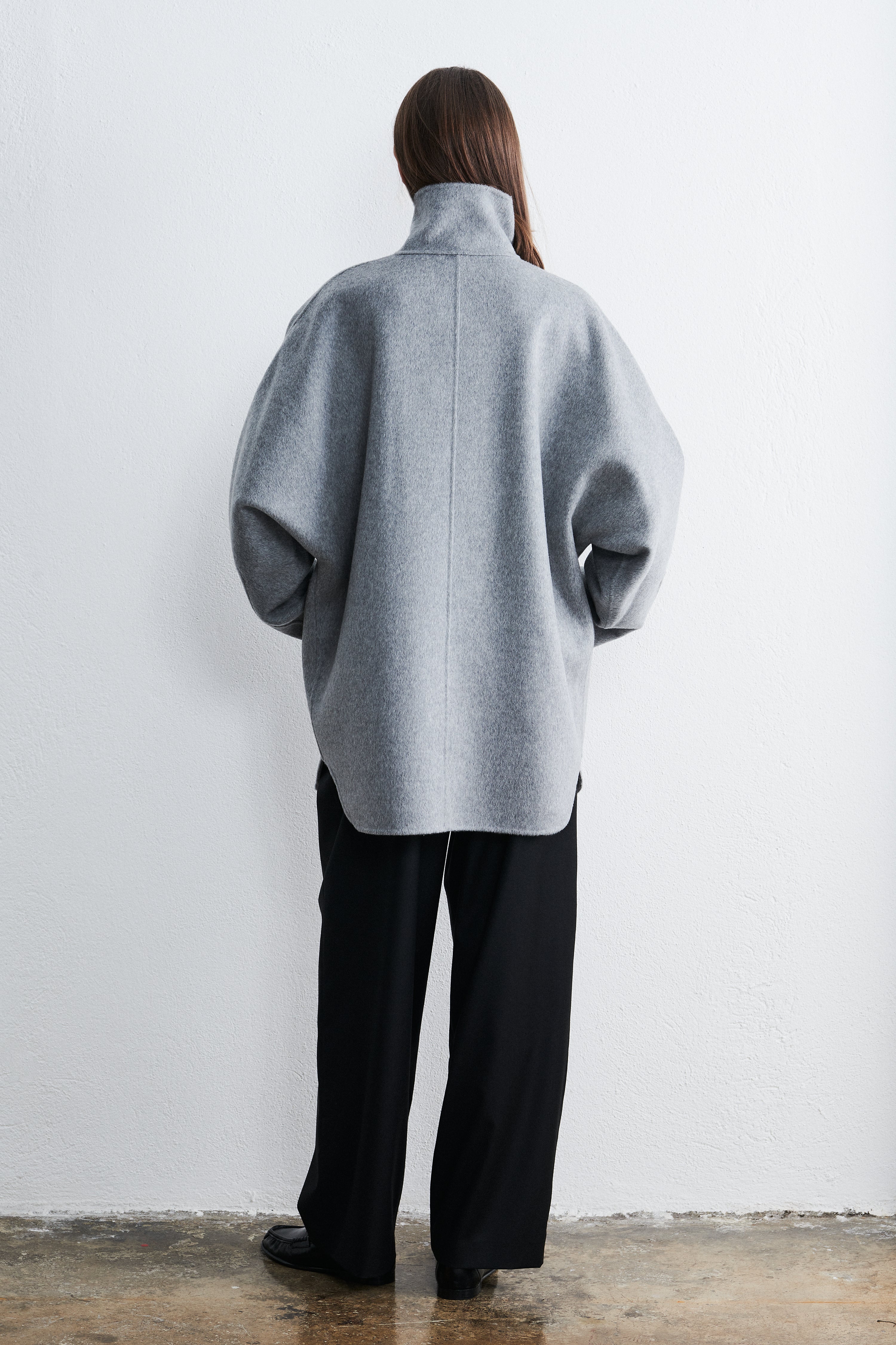 Amsterdam High-Neck top coat Winter Cloud