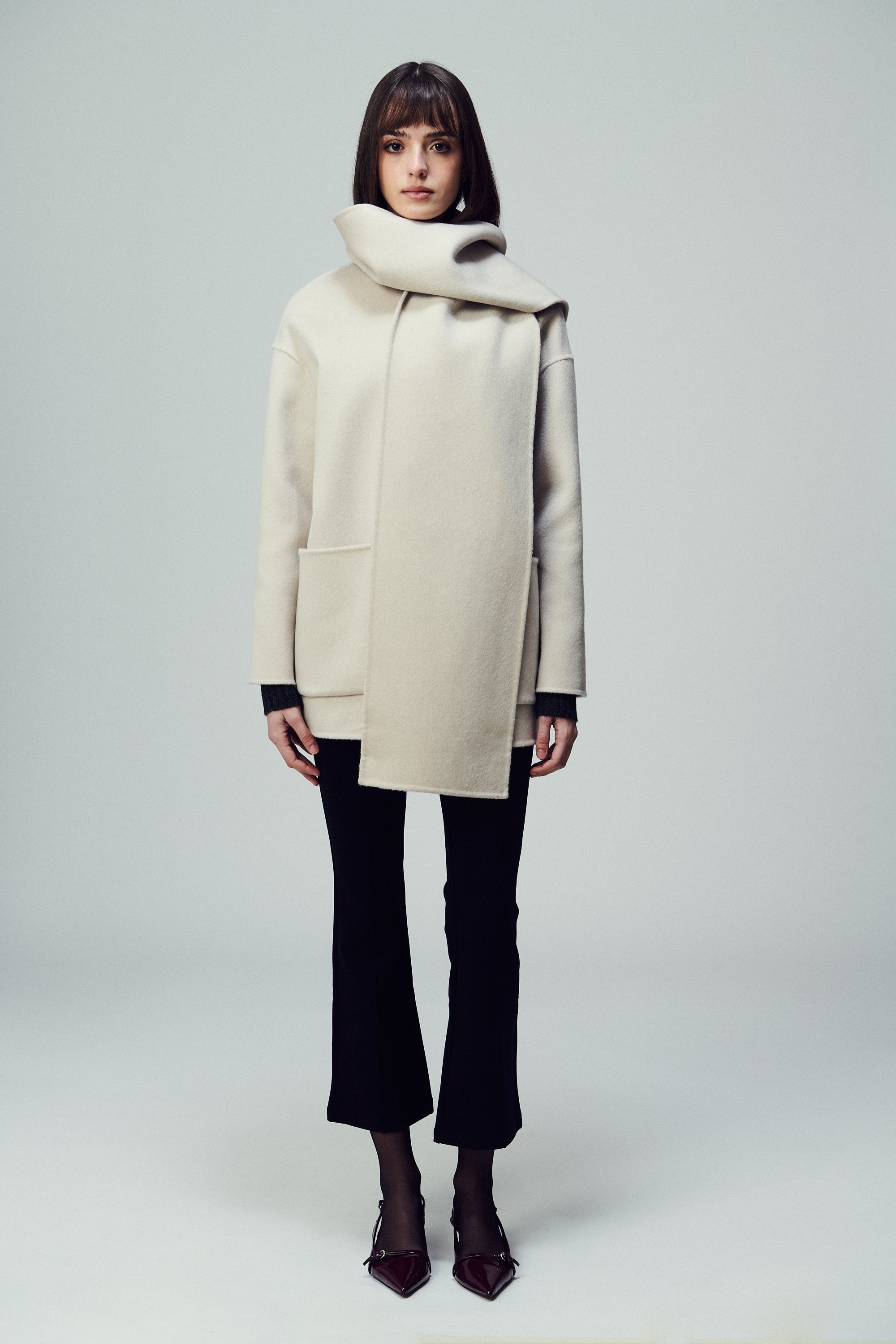 Antwerp Scarf Coat Mother of Pearl