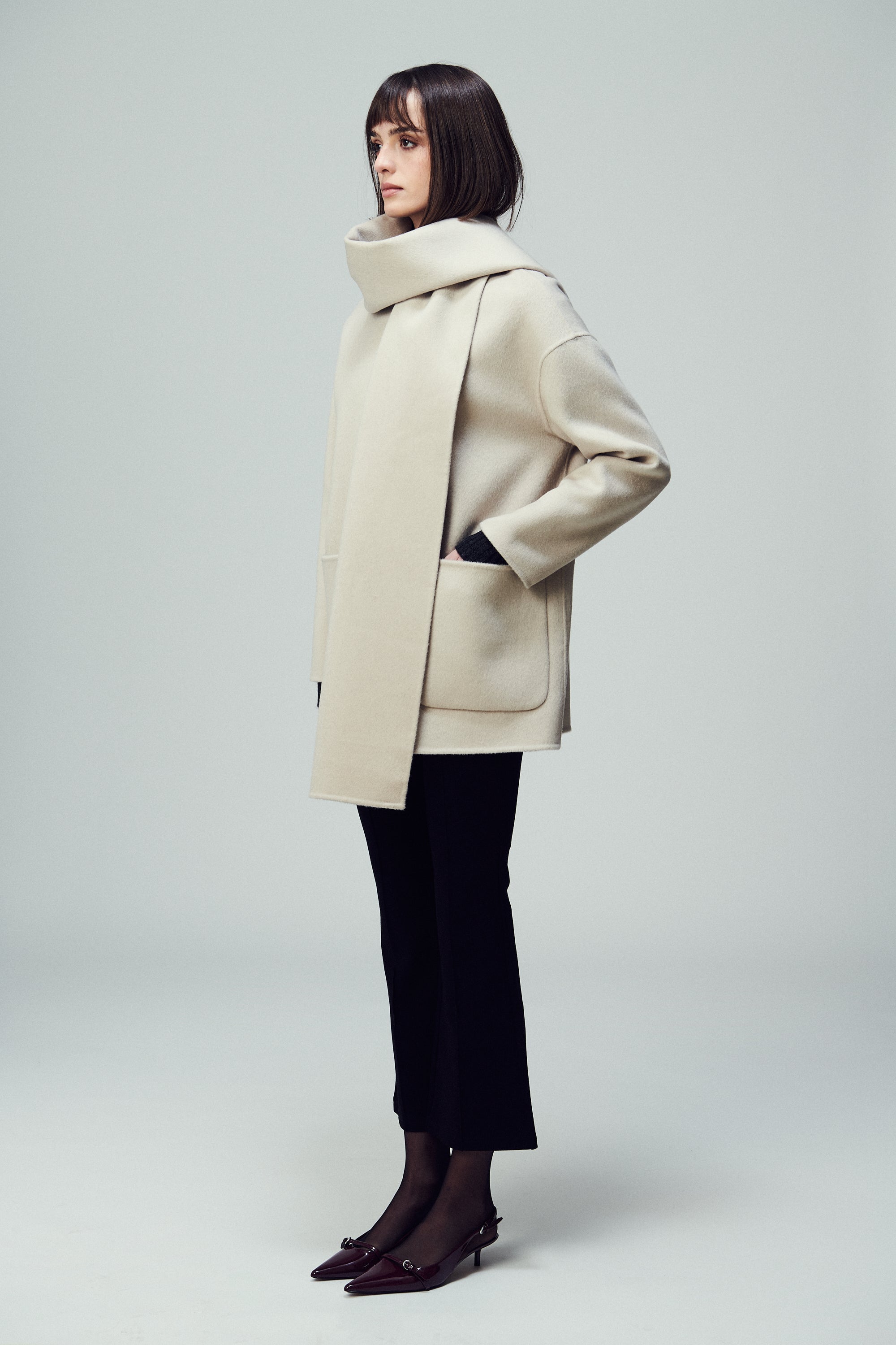Antwerp Scarf Coat Mother of Pearl