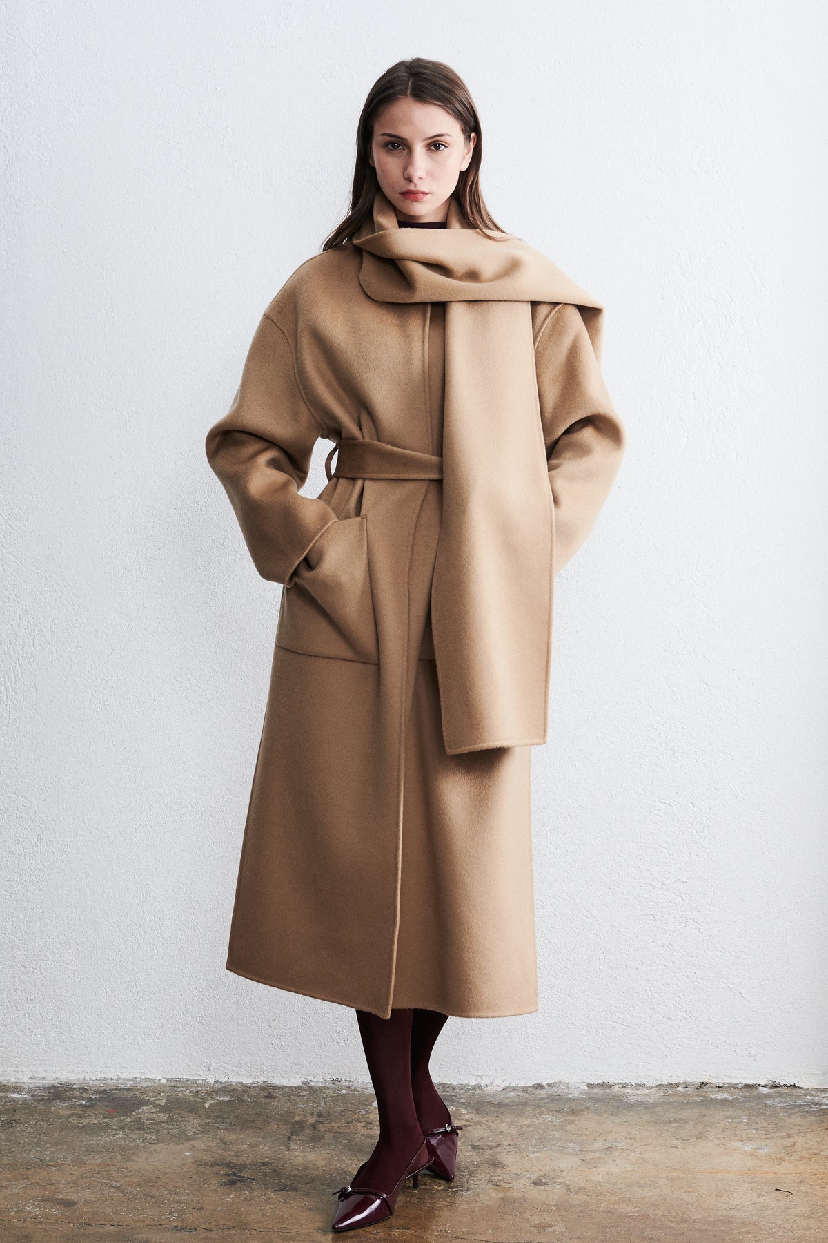 Bruxelles Long Scarf Coat Desert