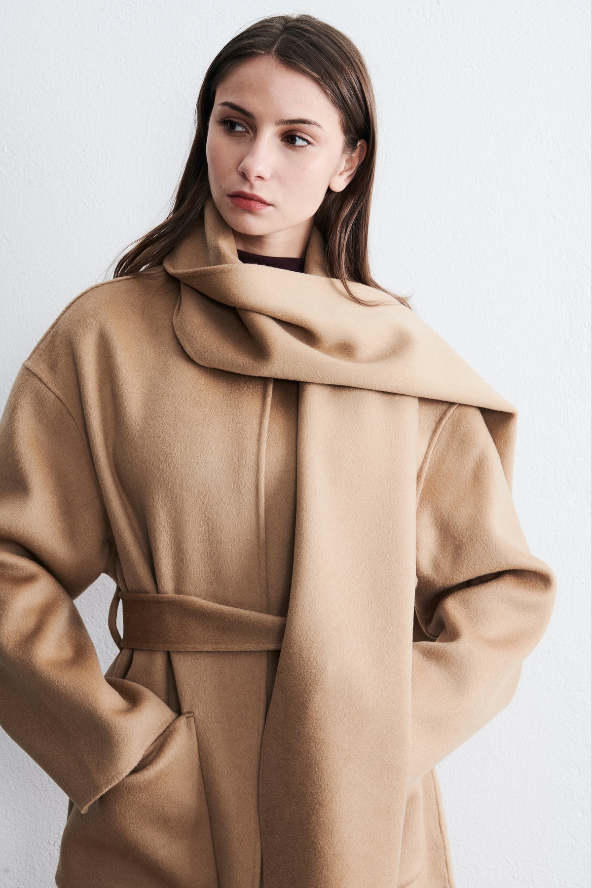 Bruxelles Long Scarf Coat Desert
