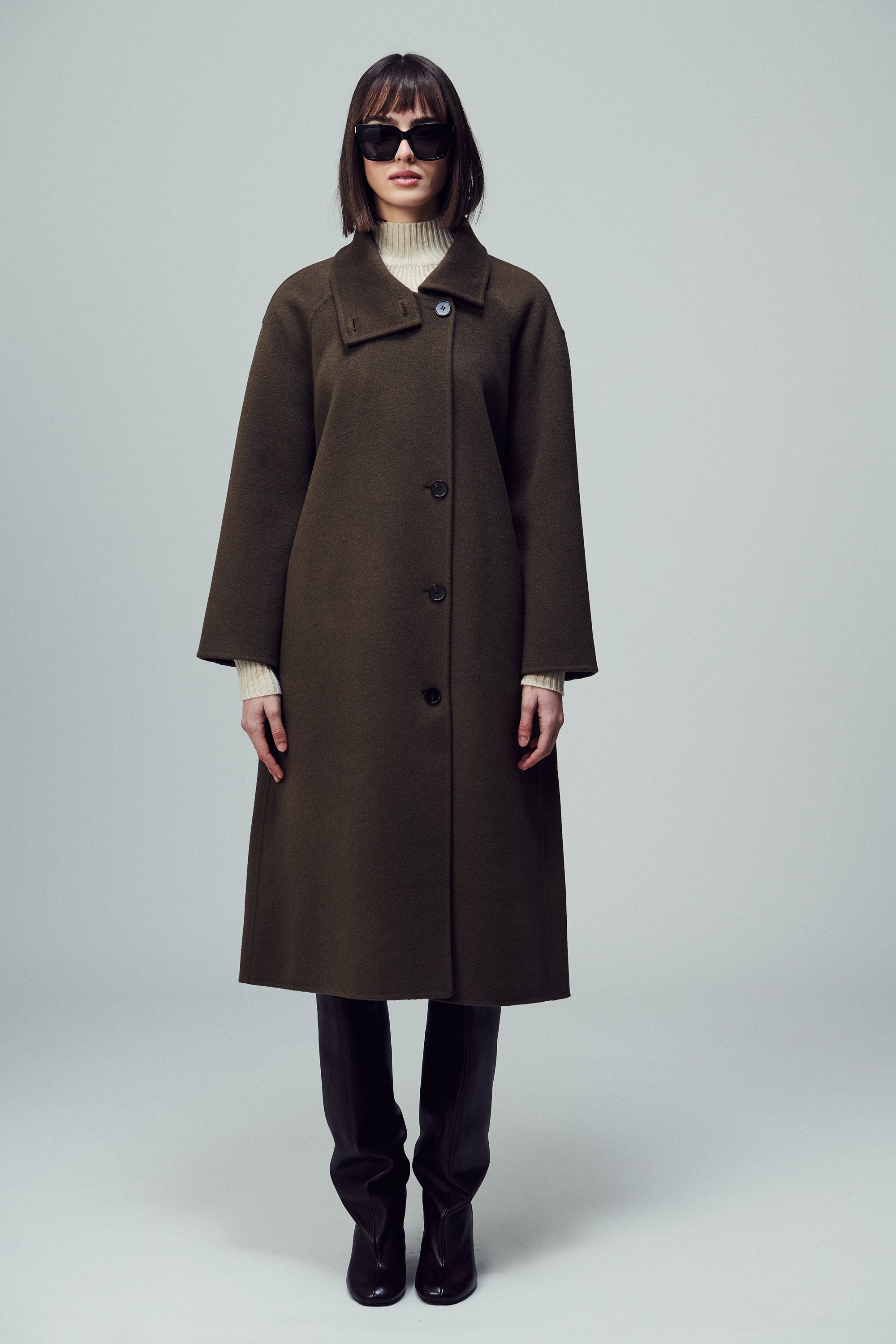 Paris High-Neck Coat Mink