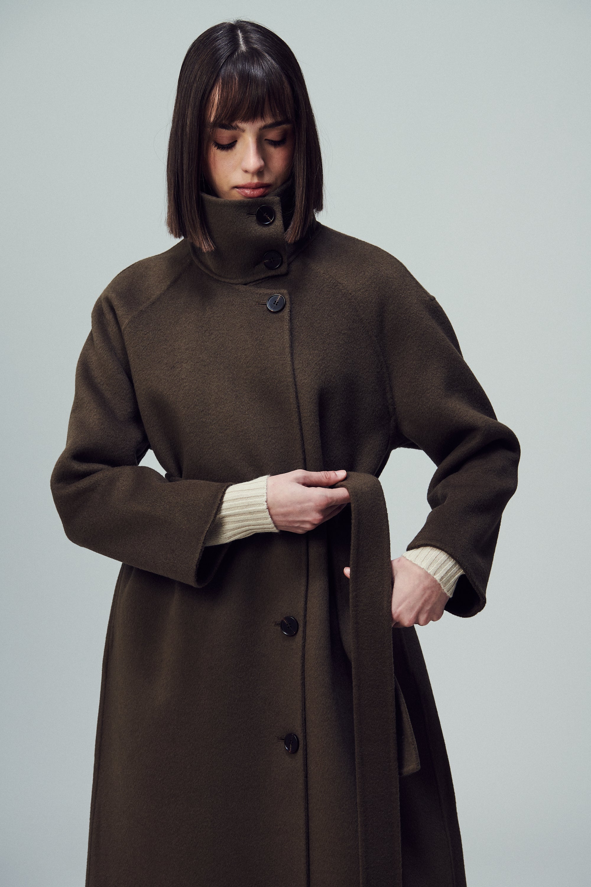 Paris High-Neck Coat Mink