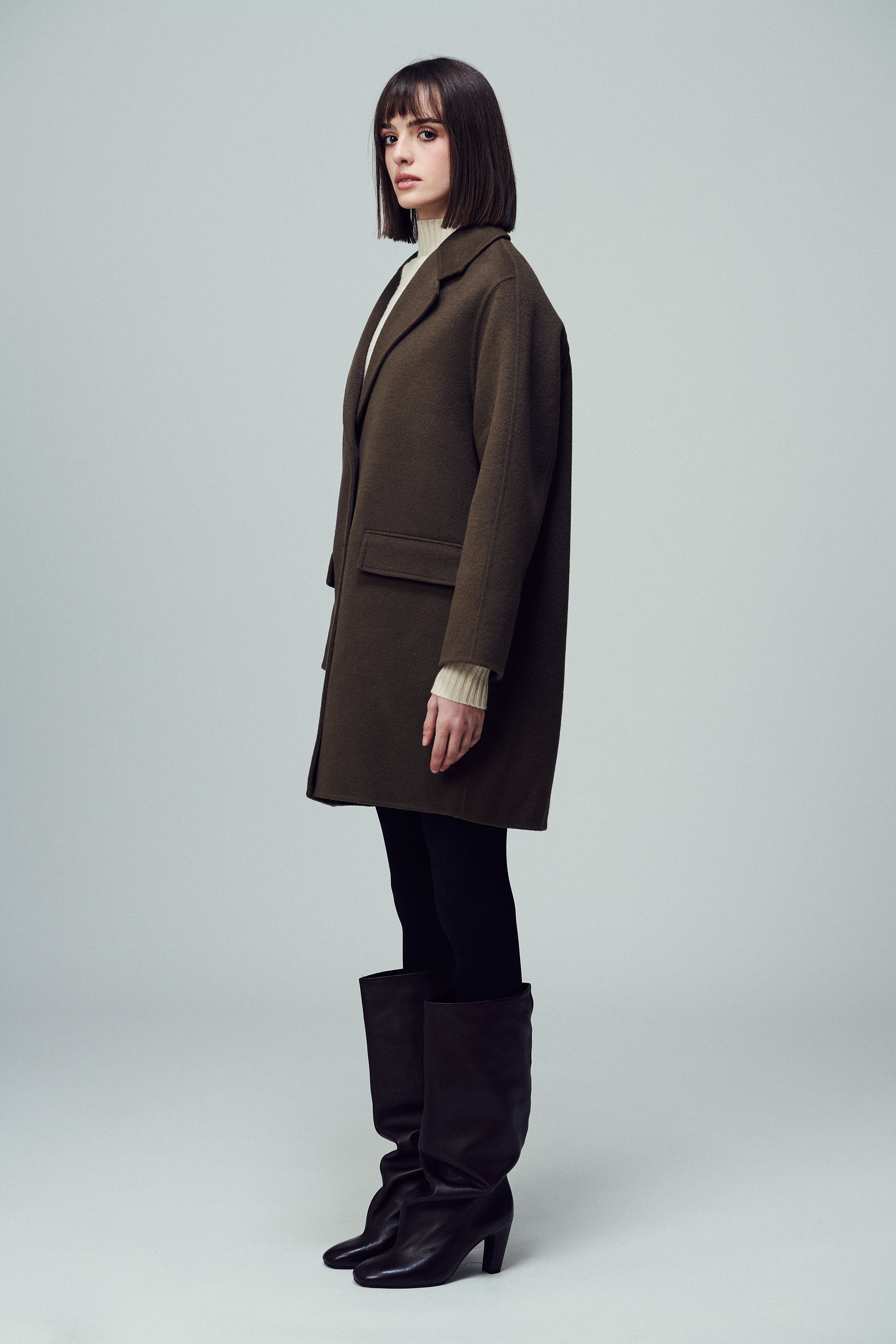 Oxford Single Breasted Coat Mink