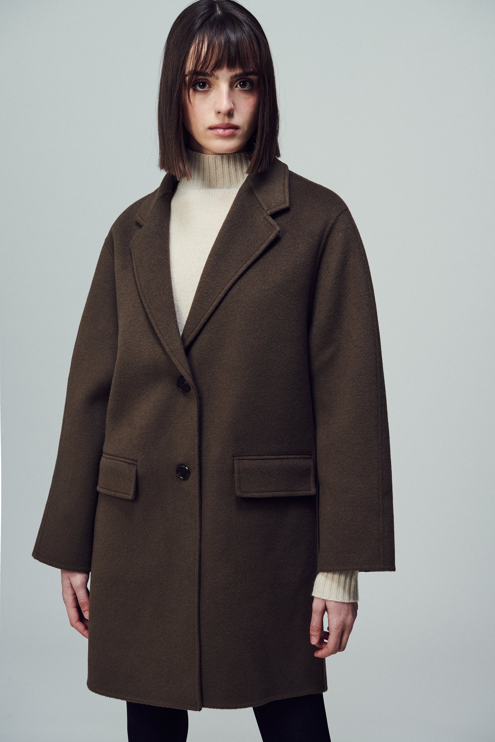 Oxford Single Breasted Coat Mink