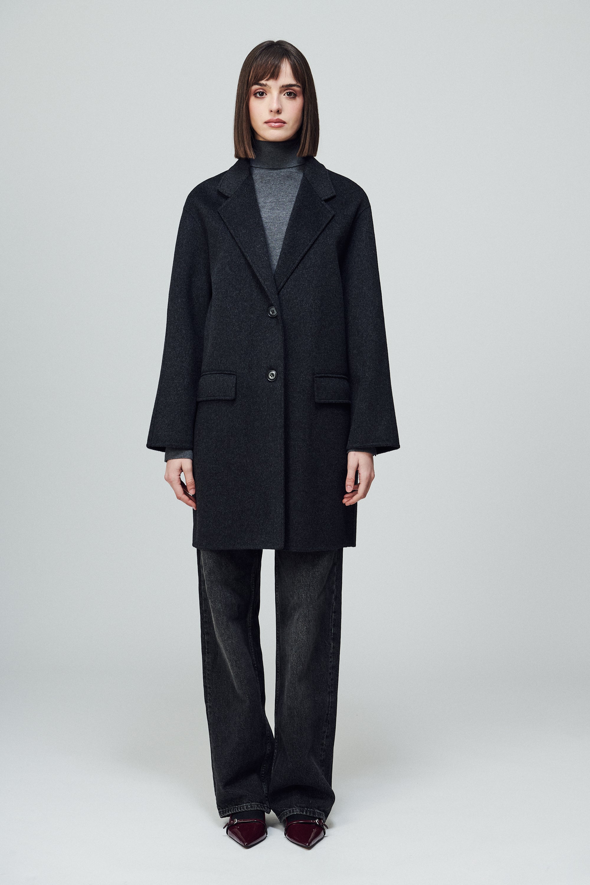 Oxford Single Breasted Coat Smoke