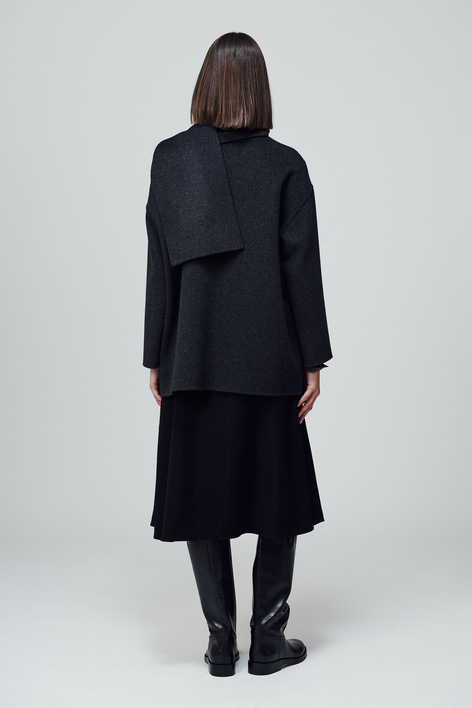 Antwerp Scarf Coat Smoke