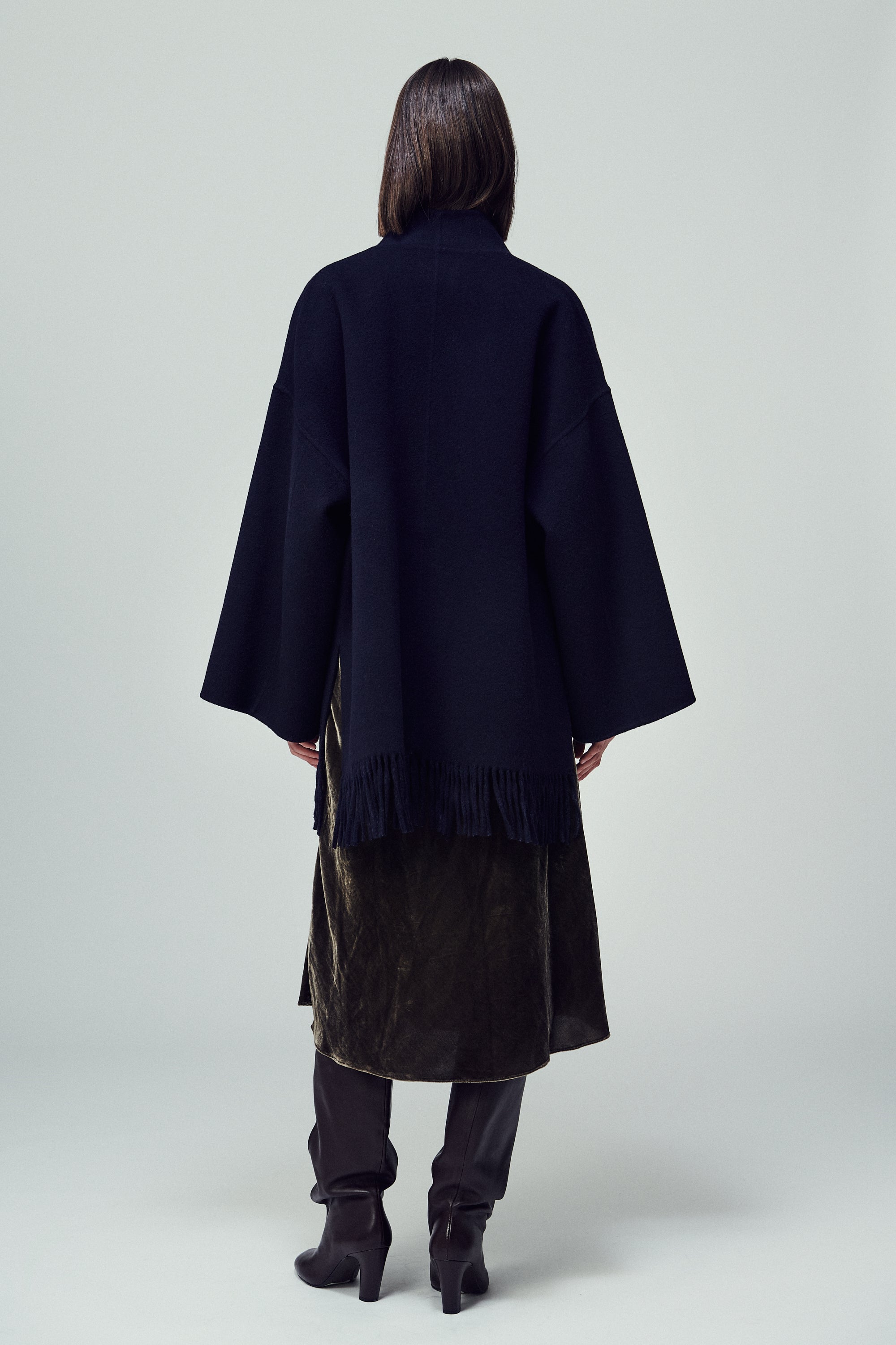 Lyon Fringed Cape Midnight