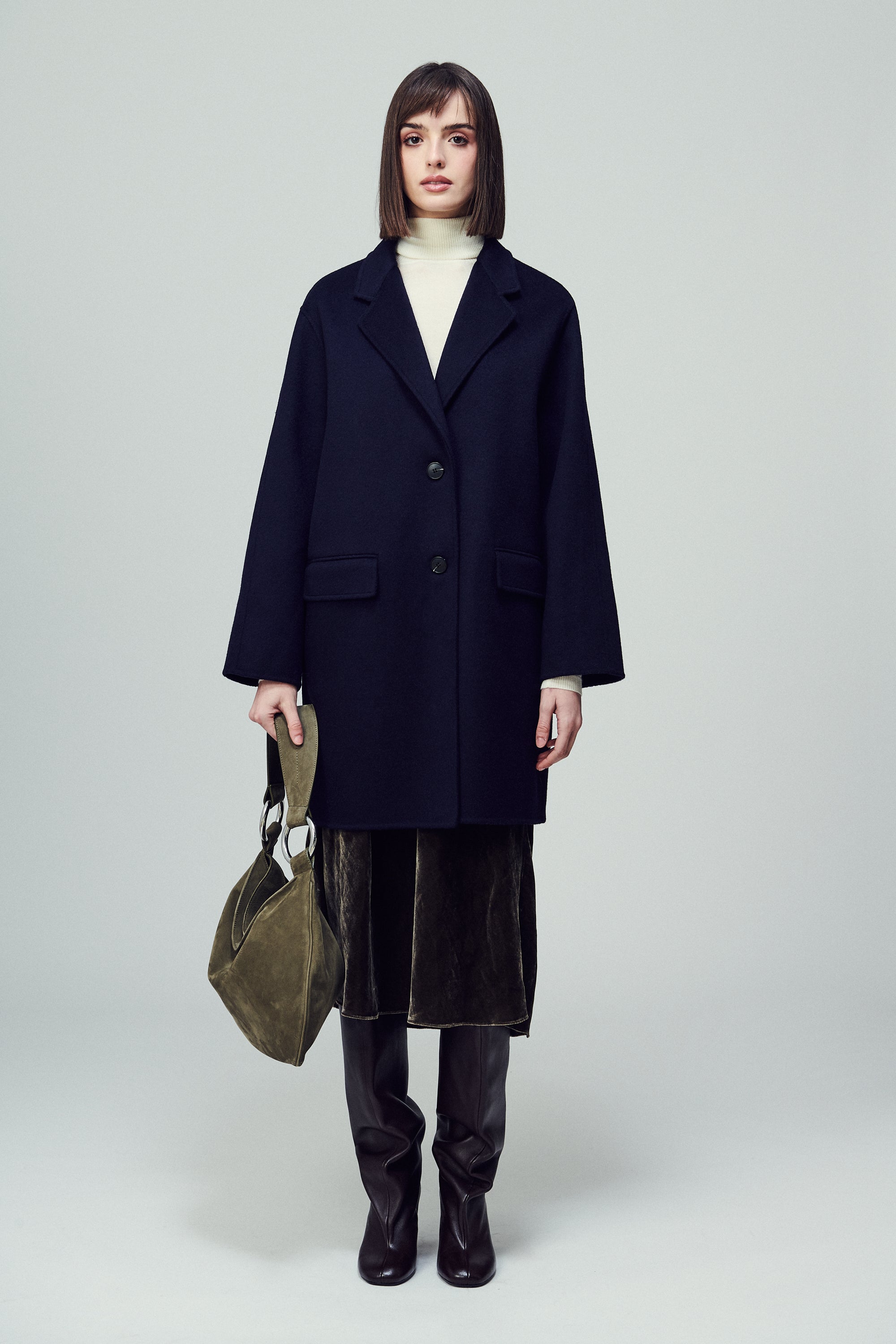 Oxford Single Breasted Coat Smoke