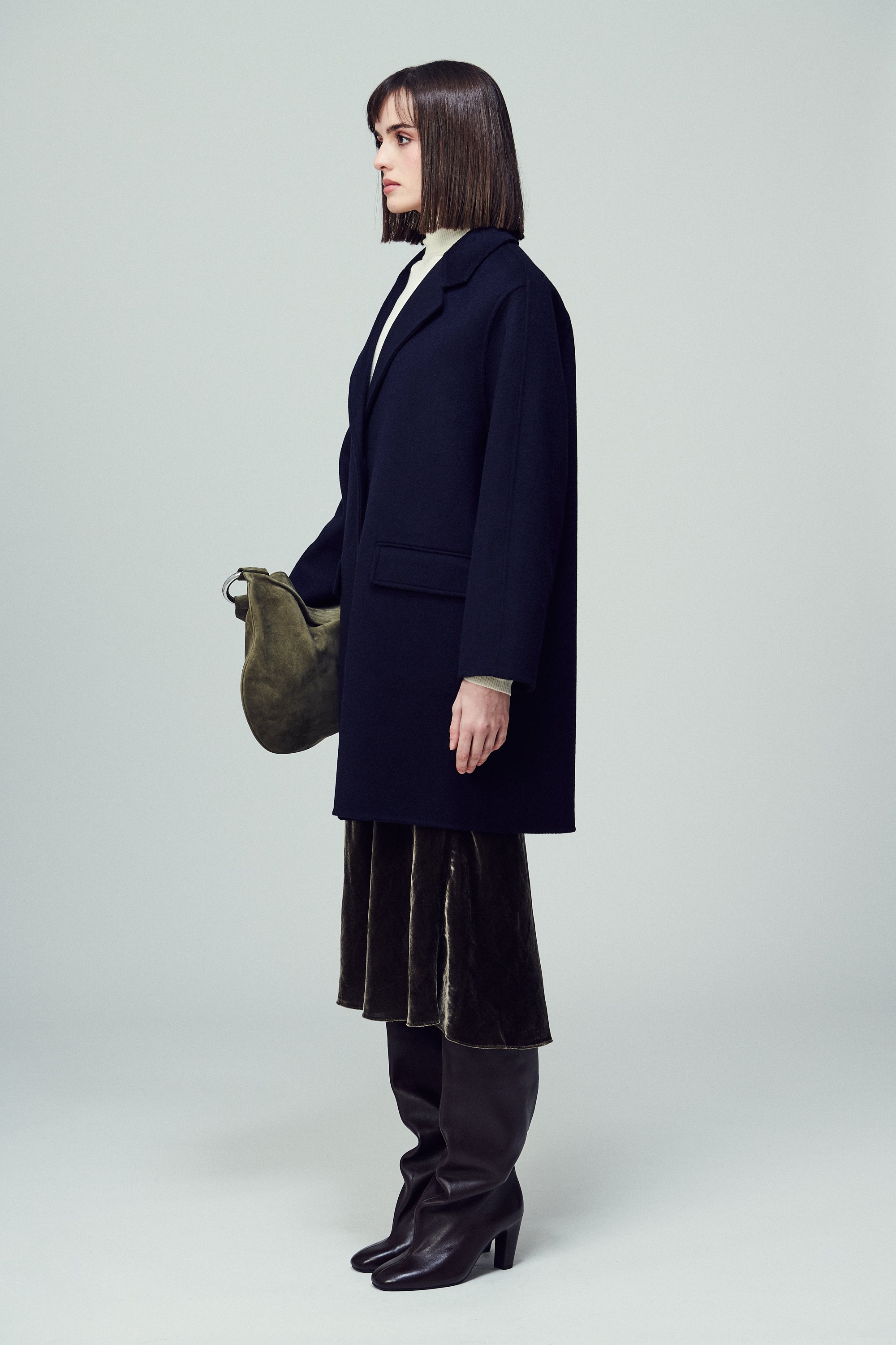 Oxford Single Breasted Coat Smoke