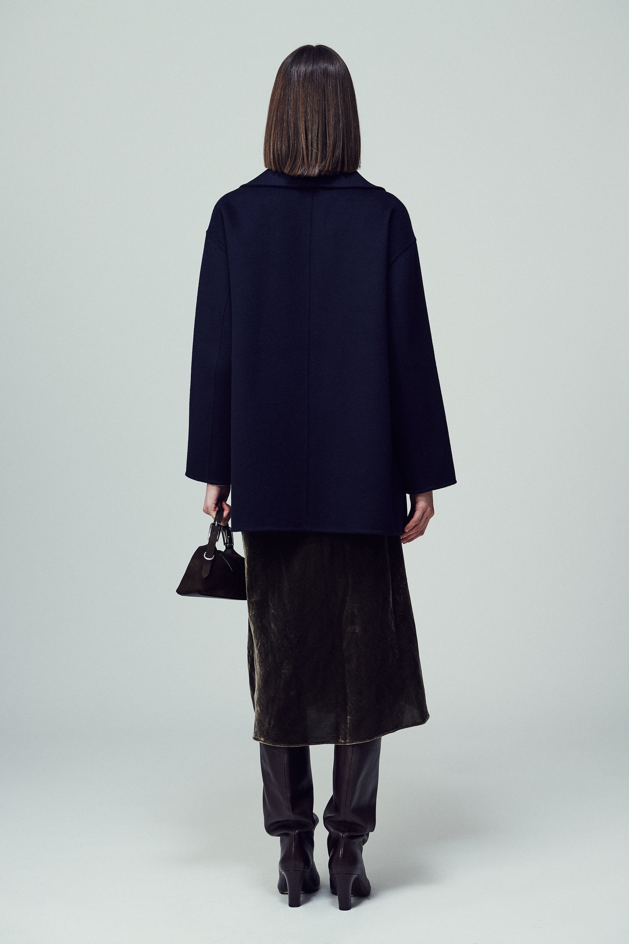 Brooklyn Round Lapel Coat Midnight