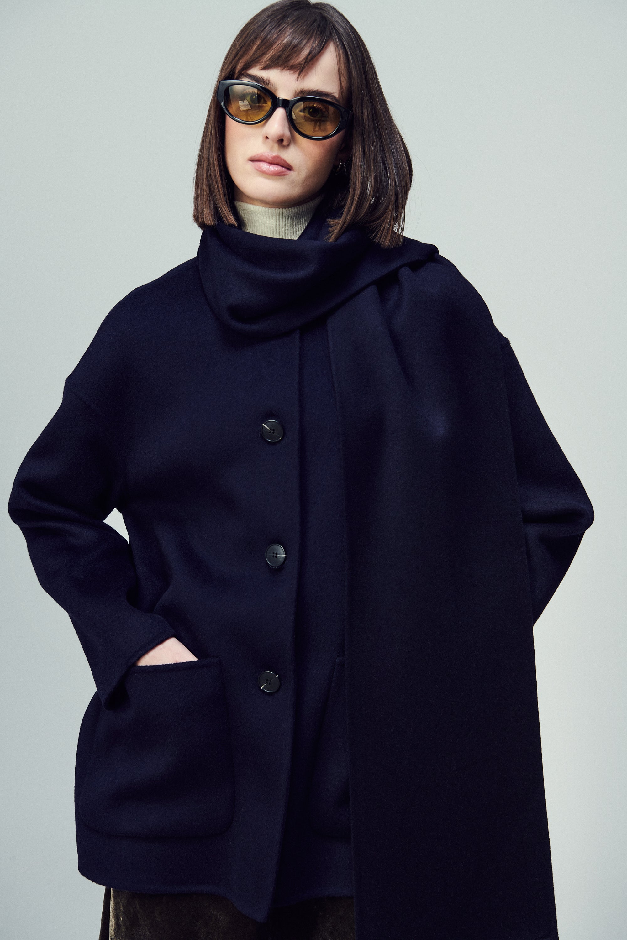 Antwerp Scarf Coat Midnight