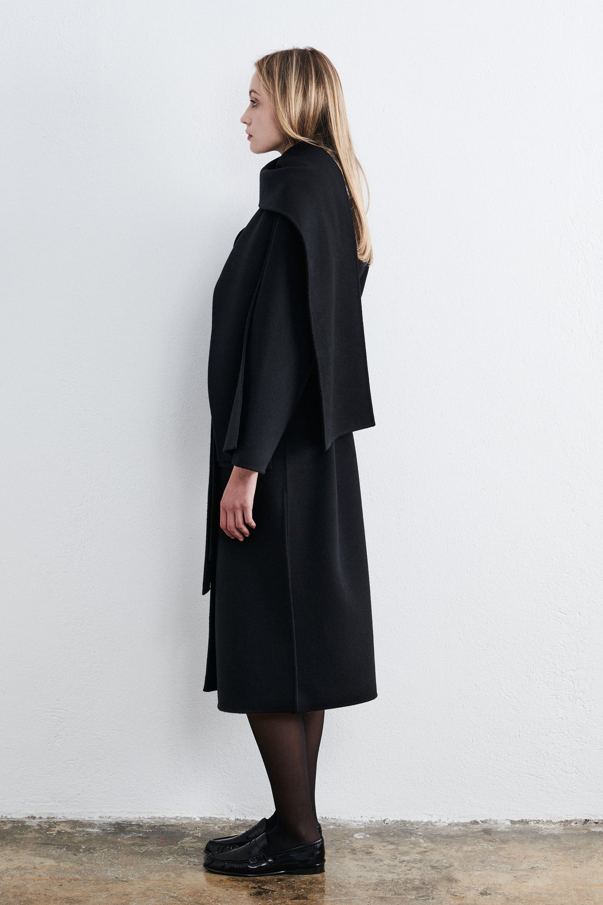 Bruxelles Long Scarf Coat Noir