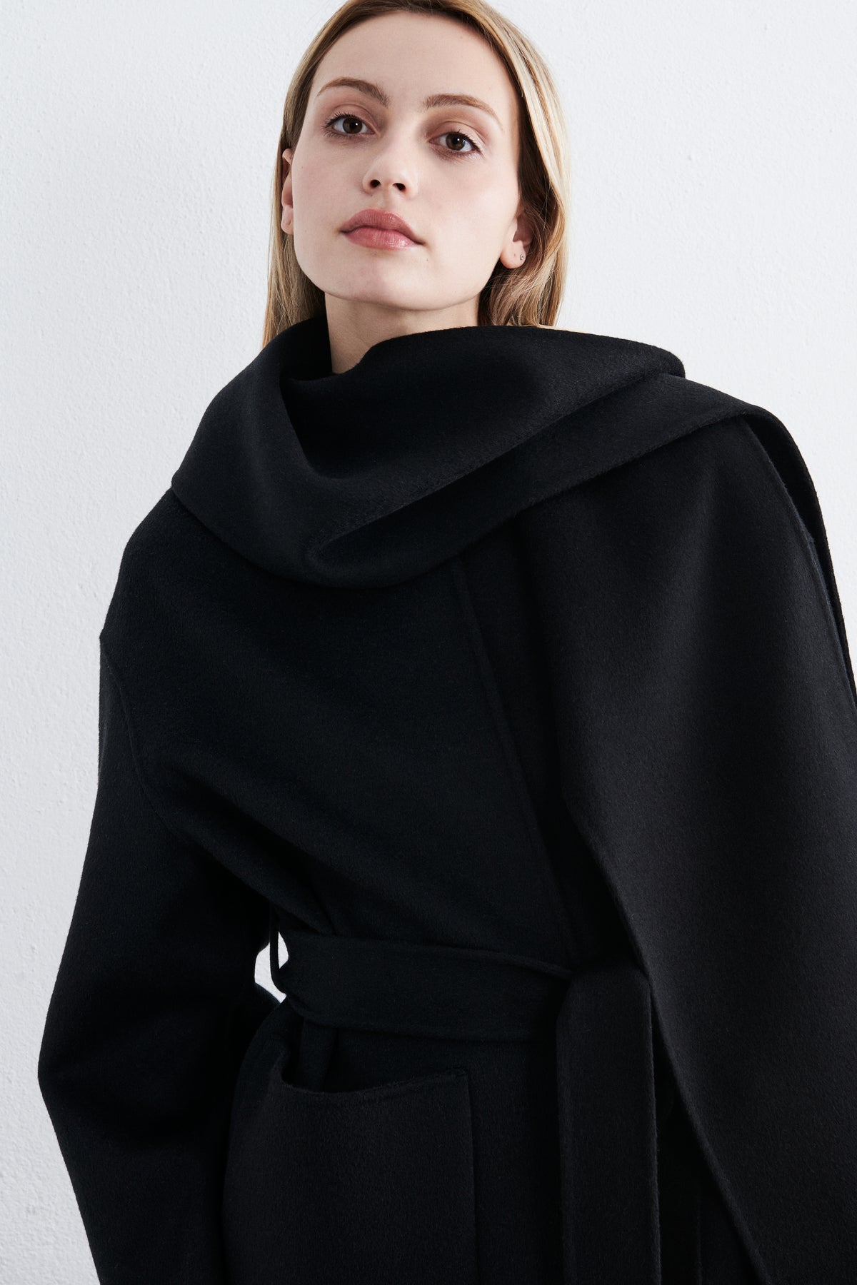 Bruxelles Long Scarf Coat Noir