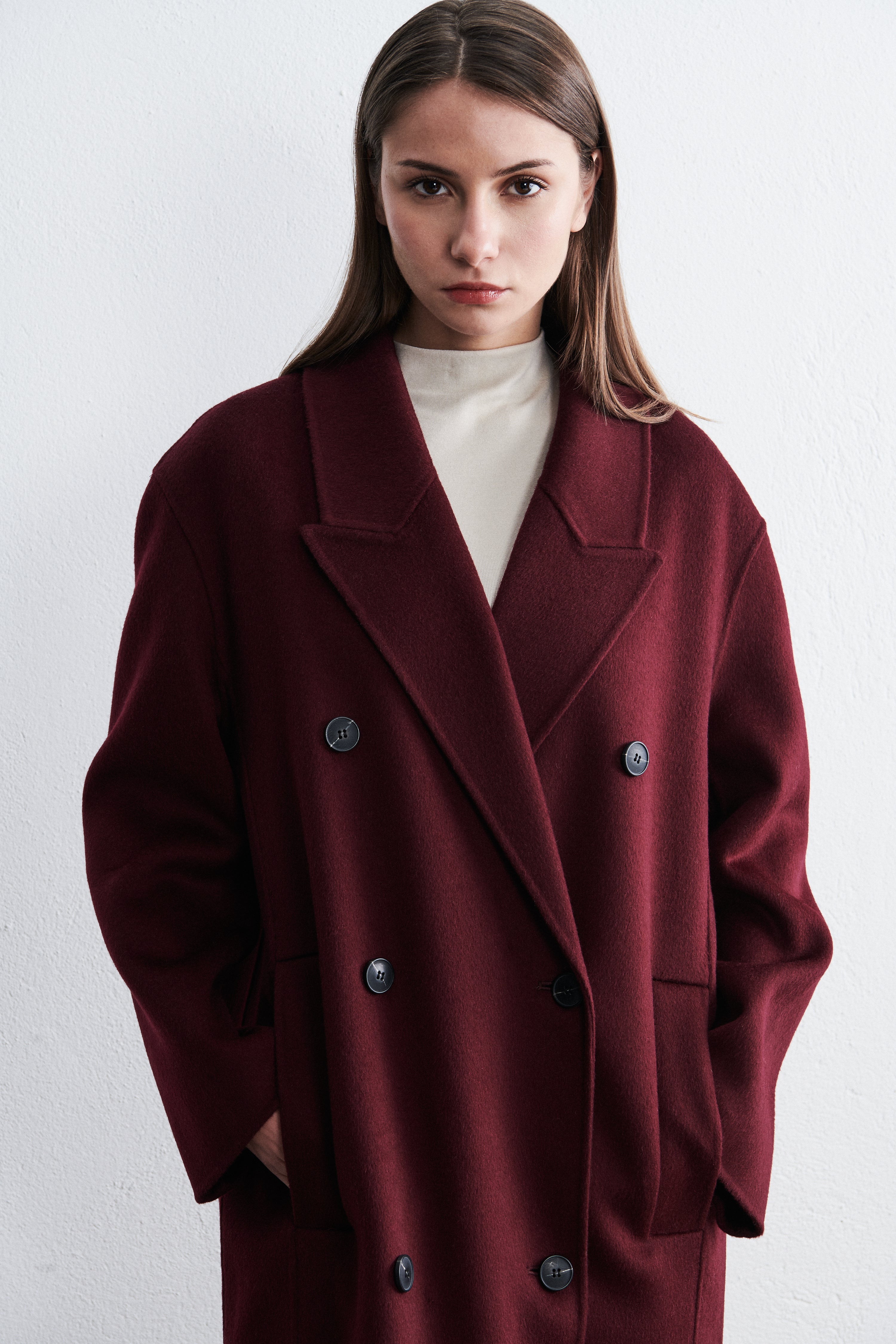 Stockholm Double Breasted Coat Cabernet