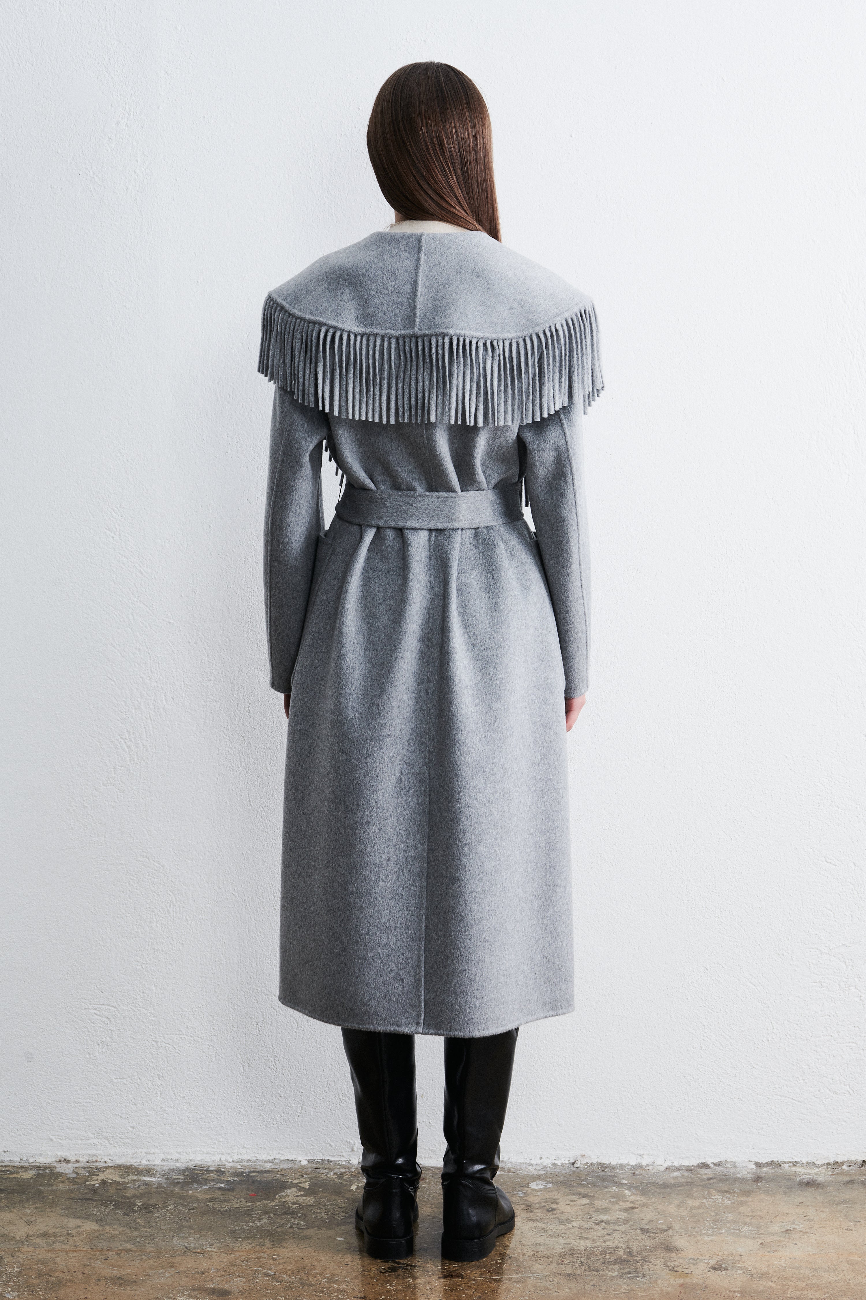 Cape Town Fringe Coat Winter Cloud