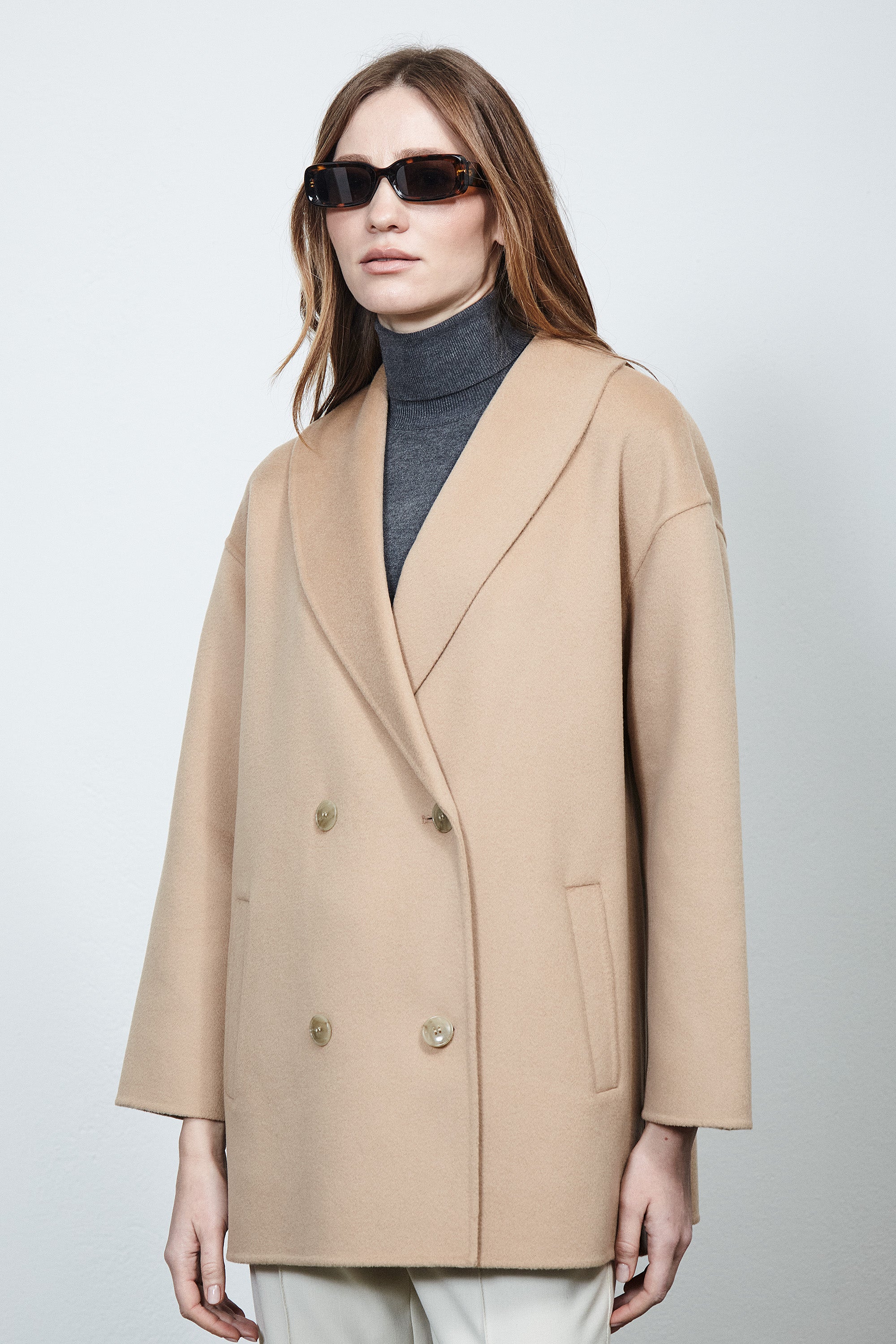 Brooklyn Round Lapel Coat Desert