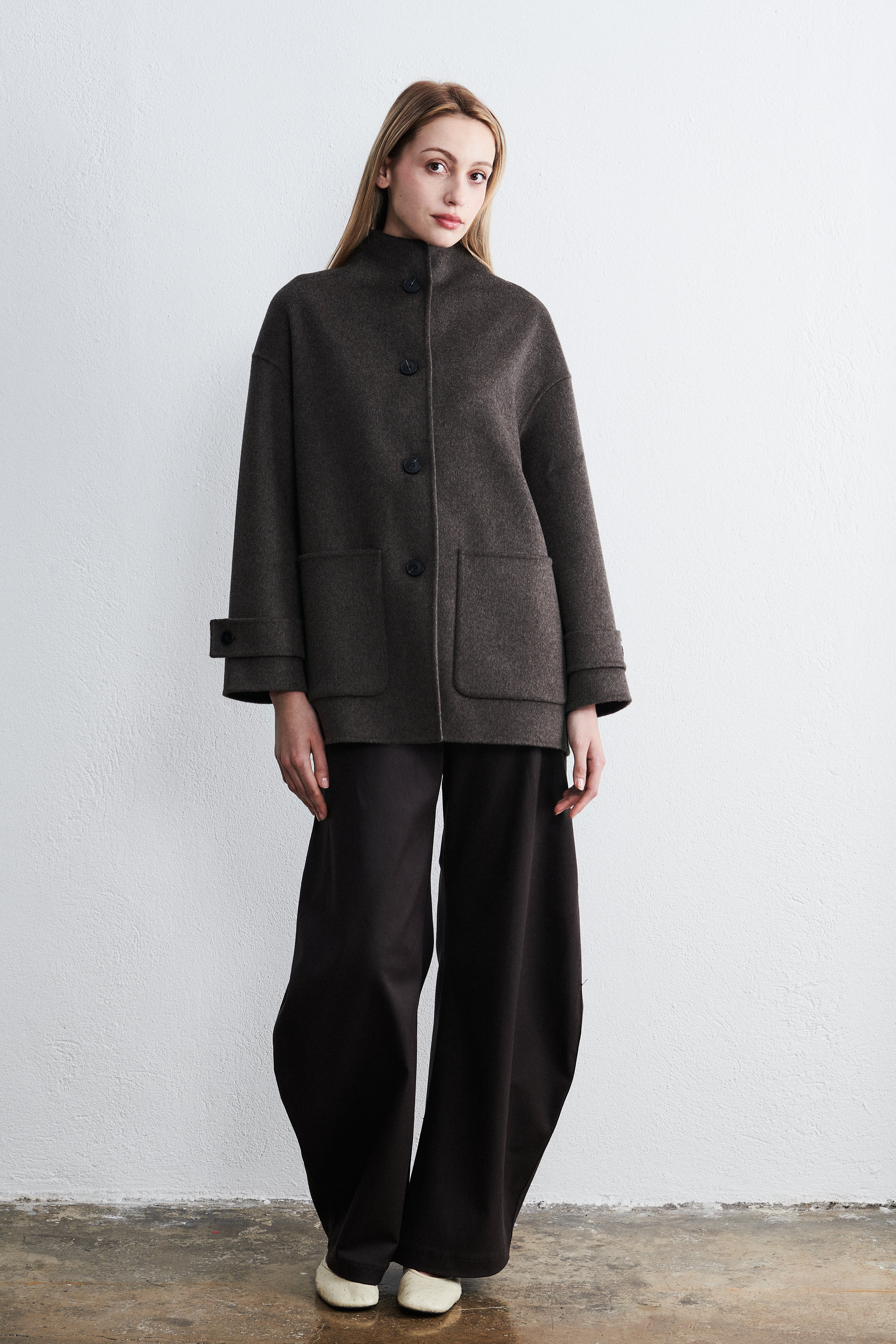 Shanghai Midi Coat Mocha Heather