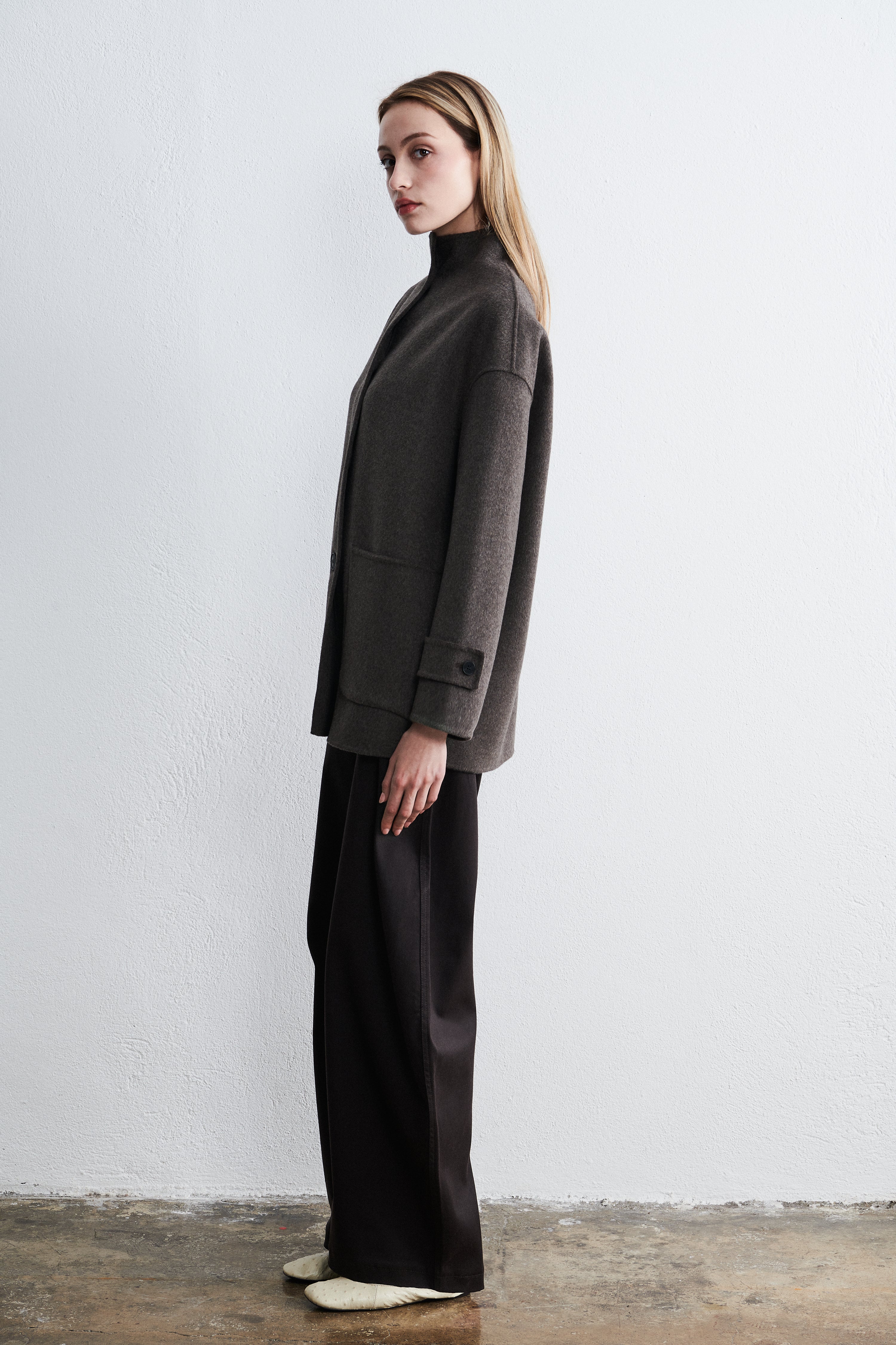 Shanghai Midi Coat Mocha Heather