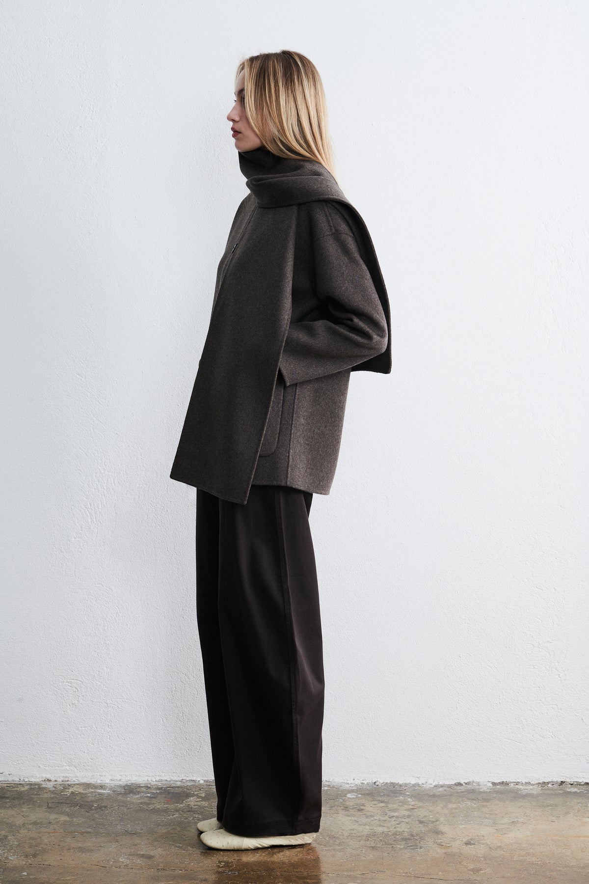 Antwerp Scarf Coat Mocha Heather