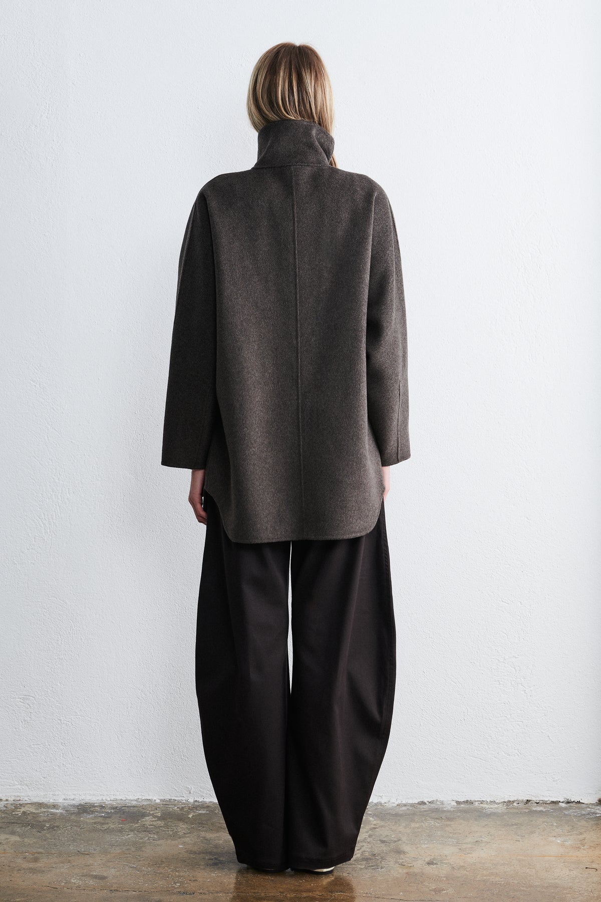 Amsterdam High-Neck top coat Mocha Heather