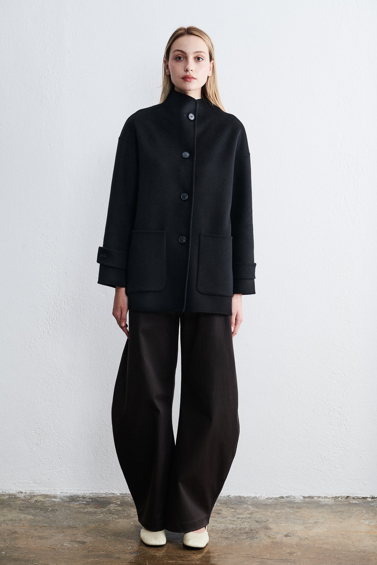 Shanghai Midi Coat Noir