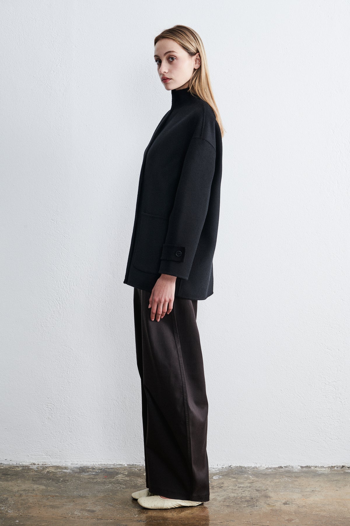Shanghai Midi Coat Noir