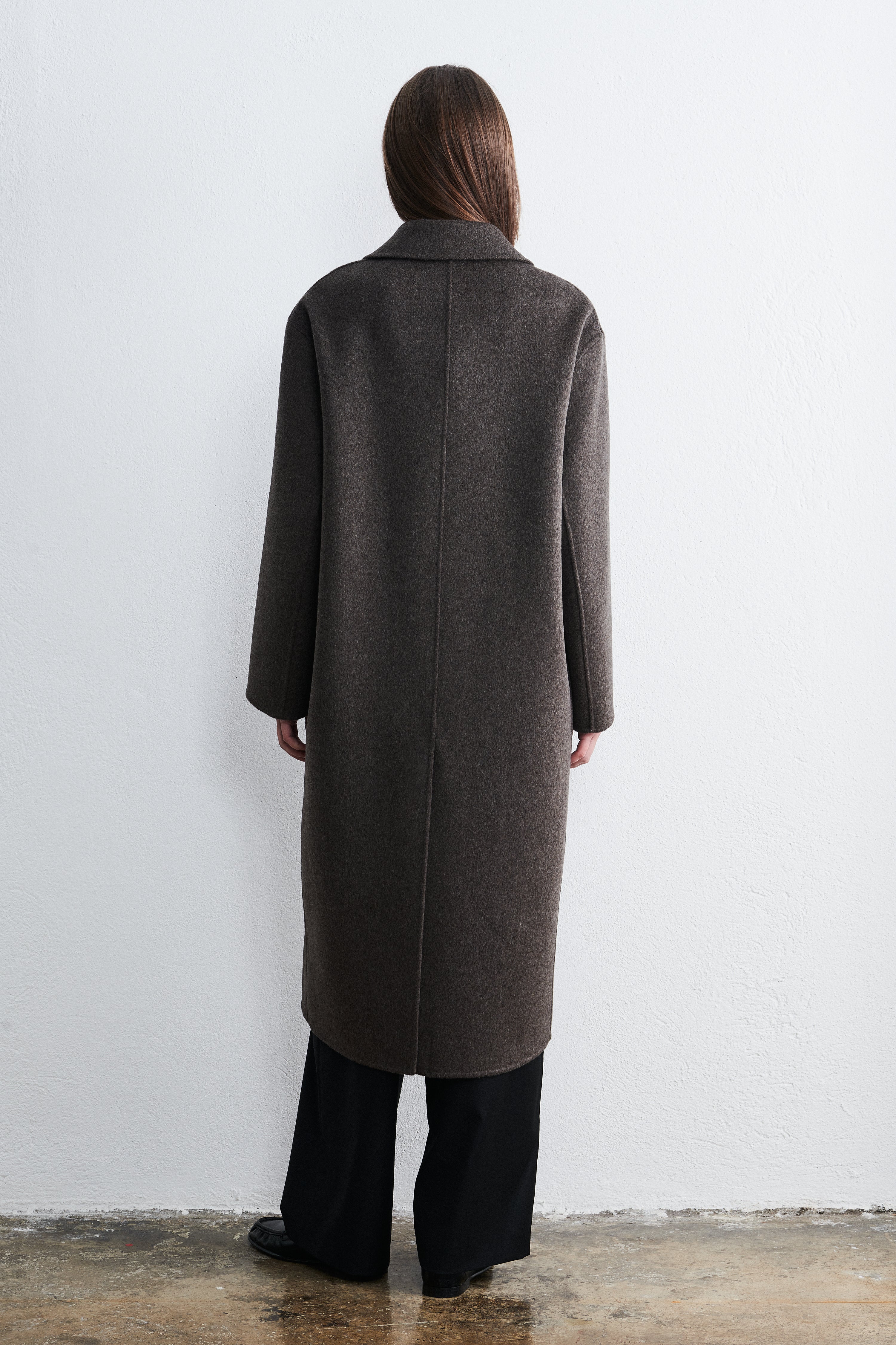 Stockholm Double Breasted Coat Mocha Heather