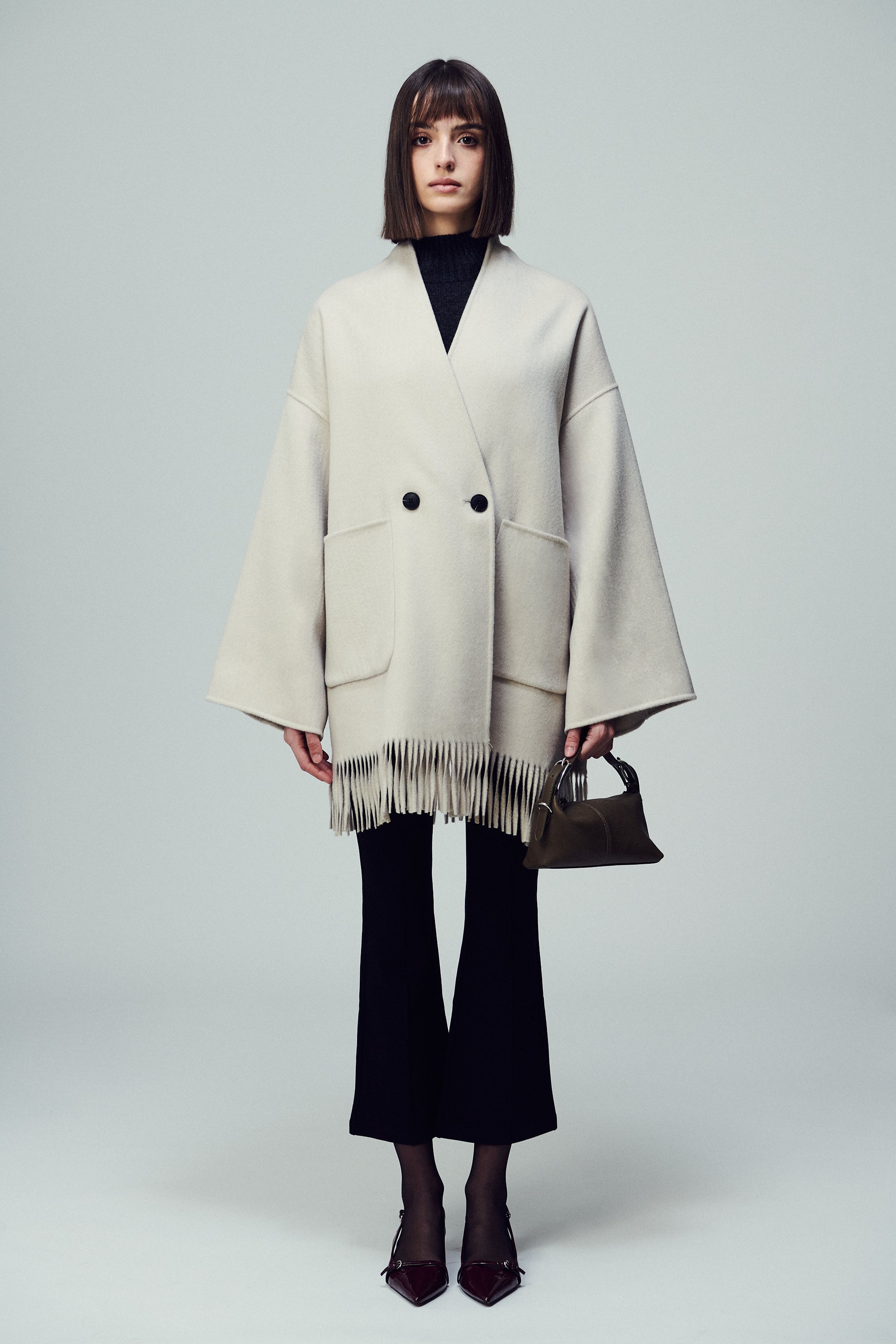 Lyon Fringed Cape  Mother of Pearl