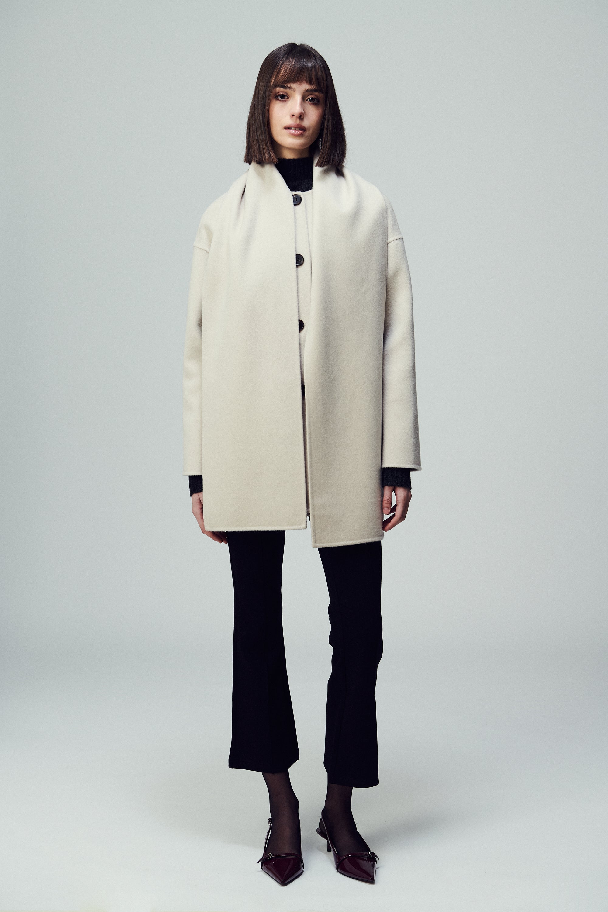 Antwerp Scarf Coat Mother of Pearl