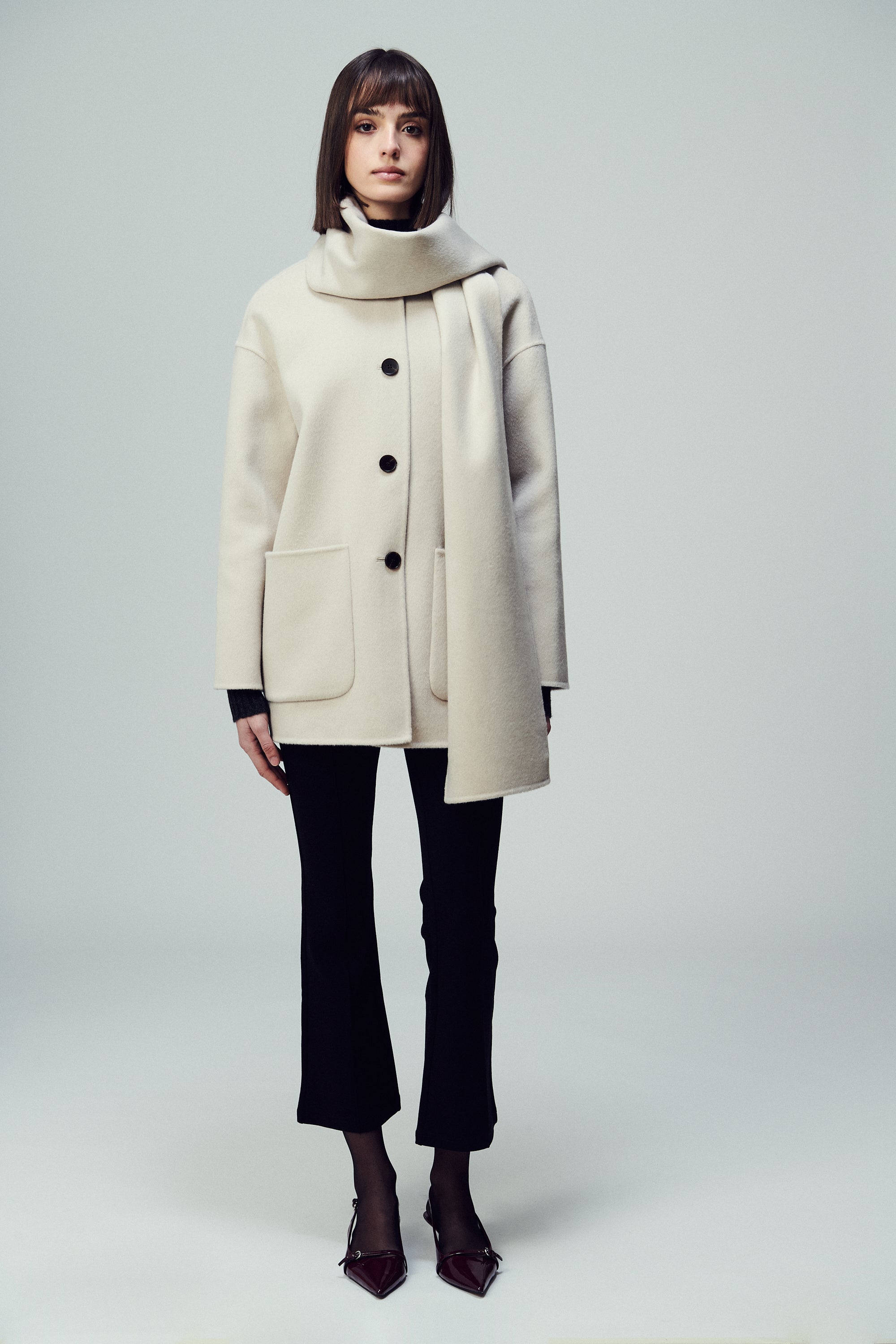 Antwerp Scarf Coat Mother of Pearl