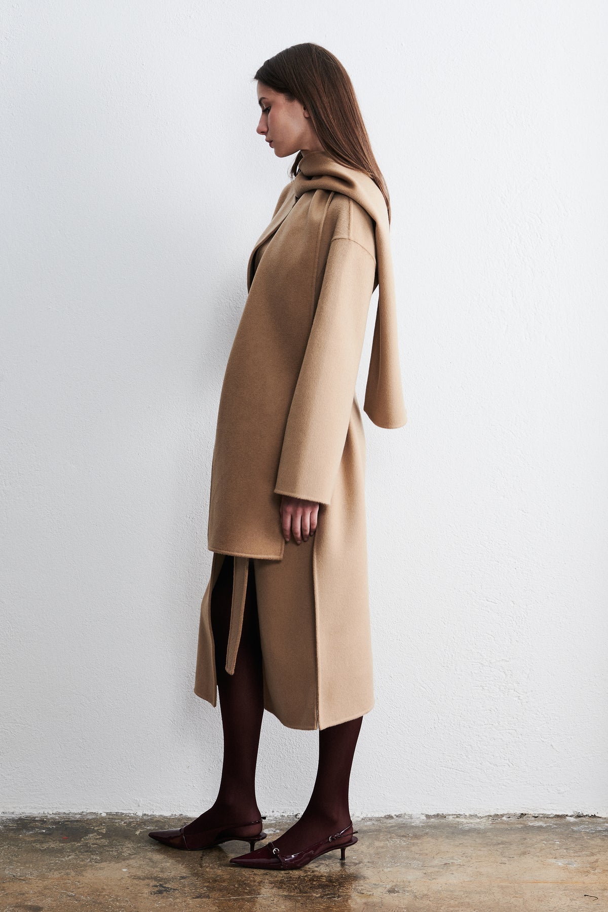 Bruxelles Long Scarf Coat Desert