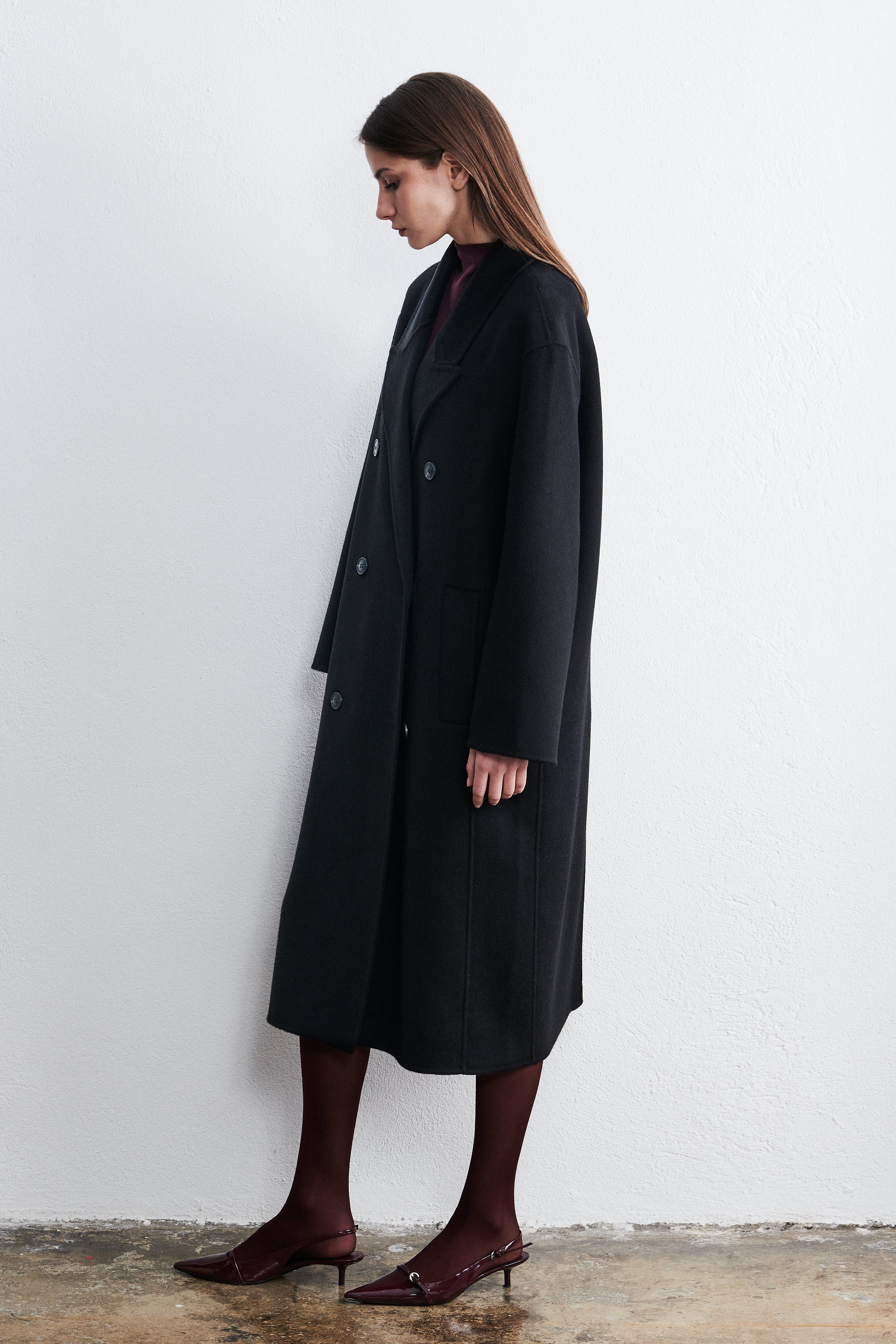 Stockholm Double Breasted Coat Noir