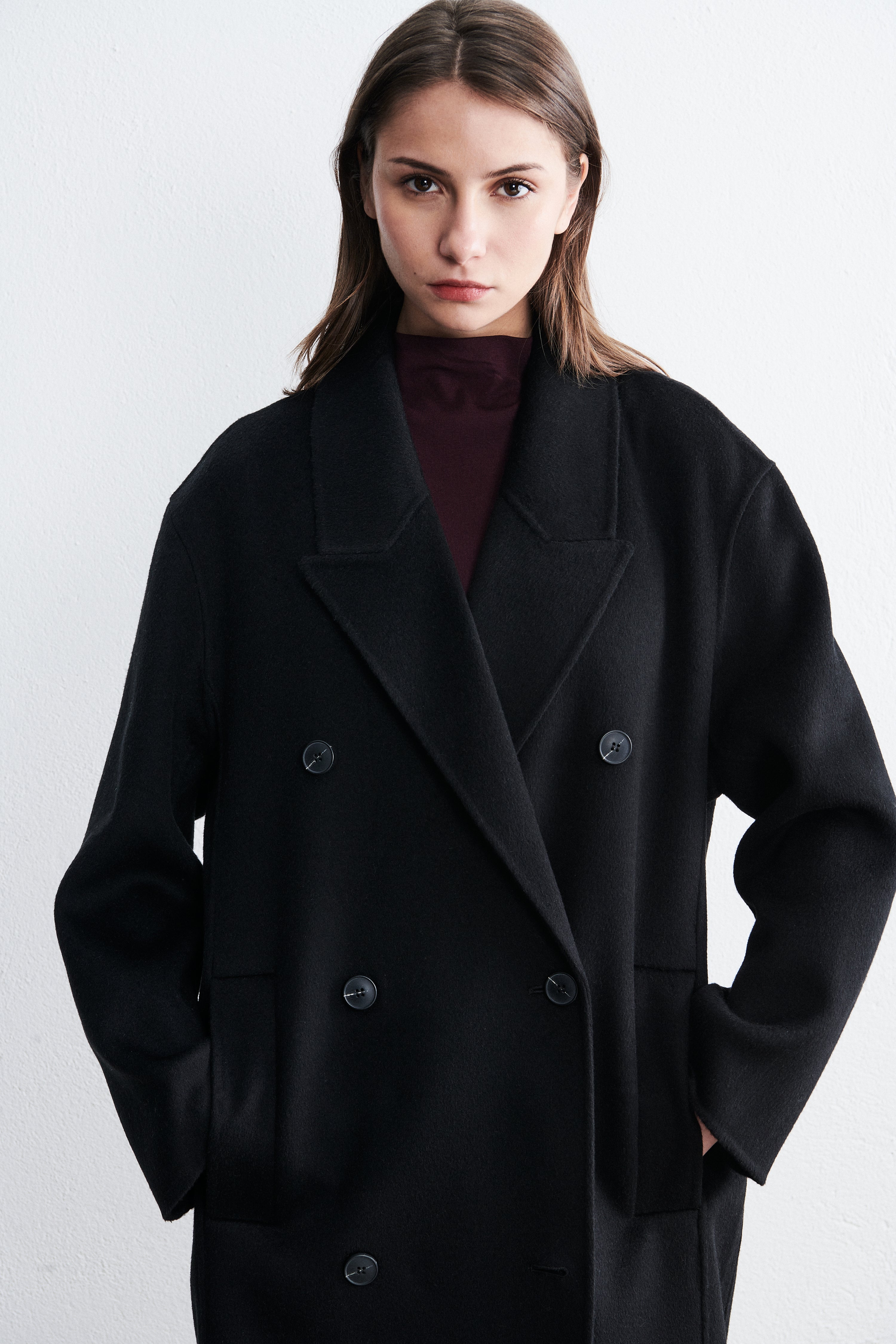Stockholm Double Breasted Coat Noir