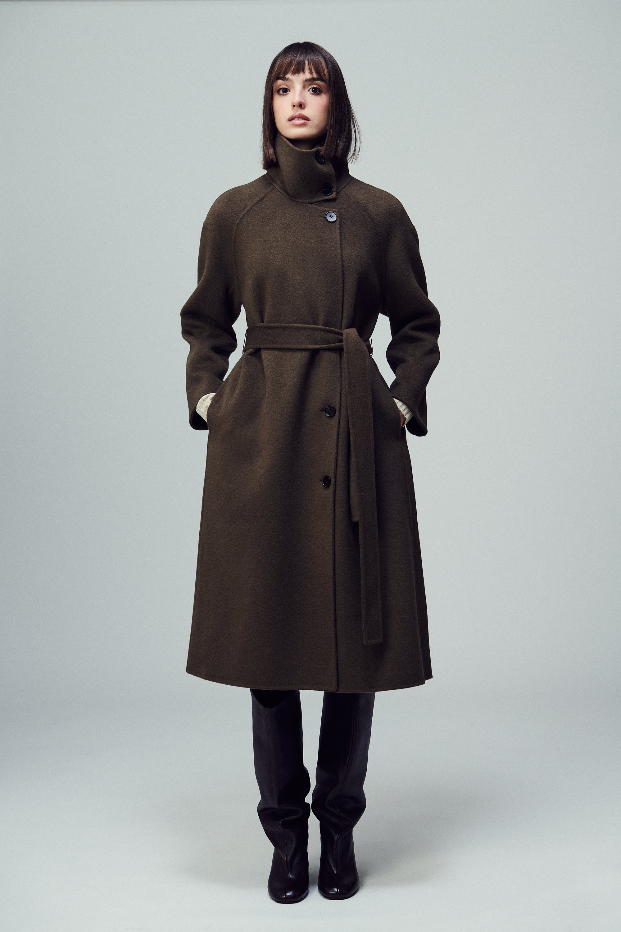 Paris High-Neck Coat Mink