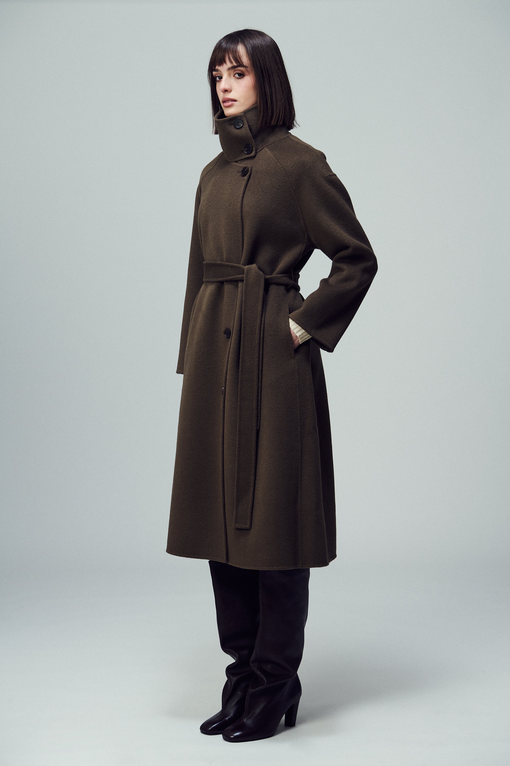 Paris High-Neck Coat Mink