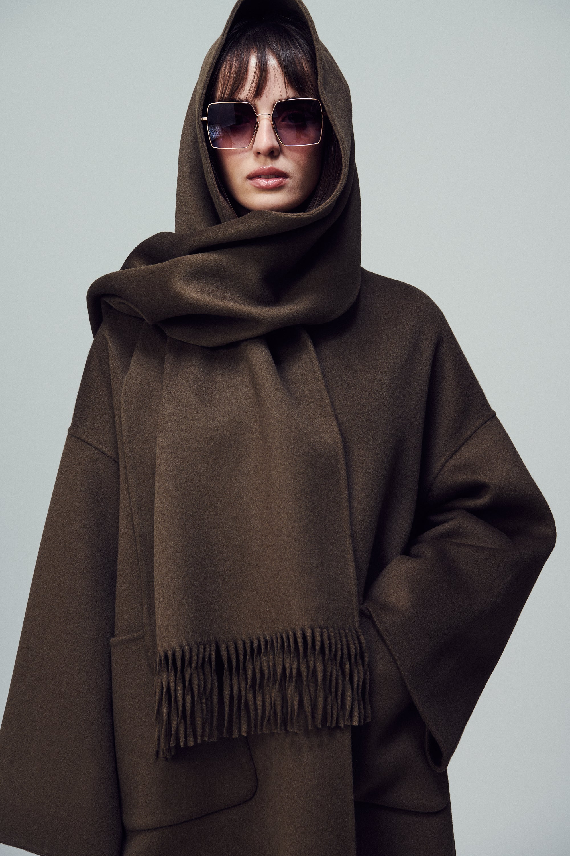 Lyon Fringed Scarf Mink