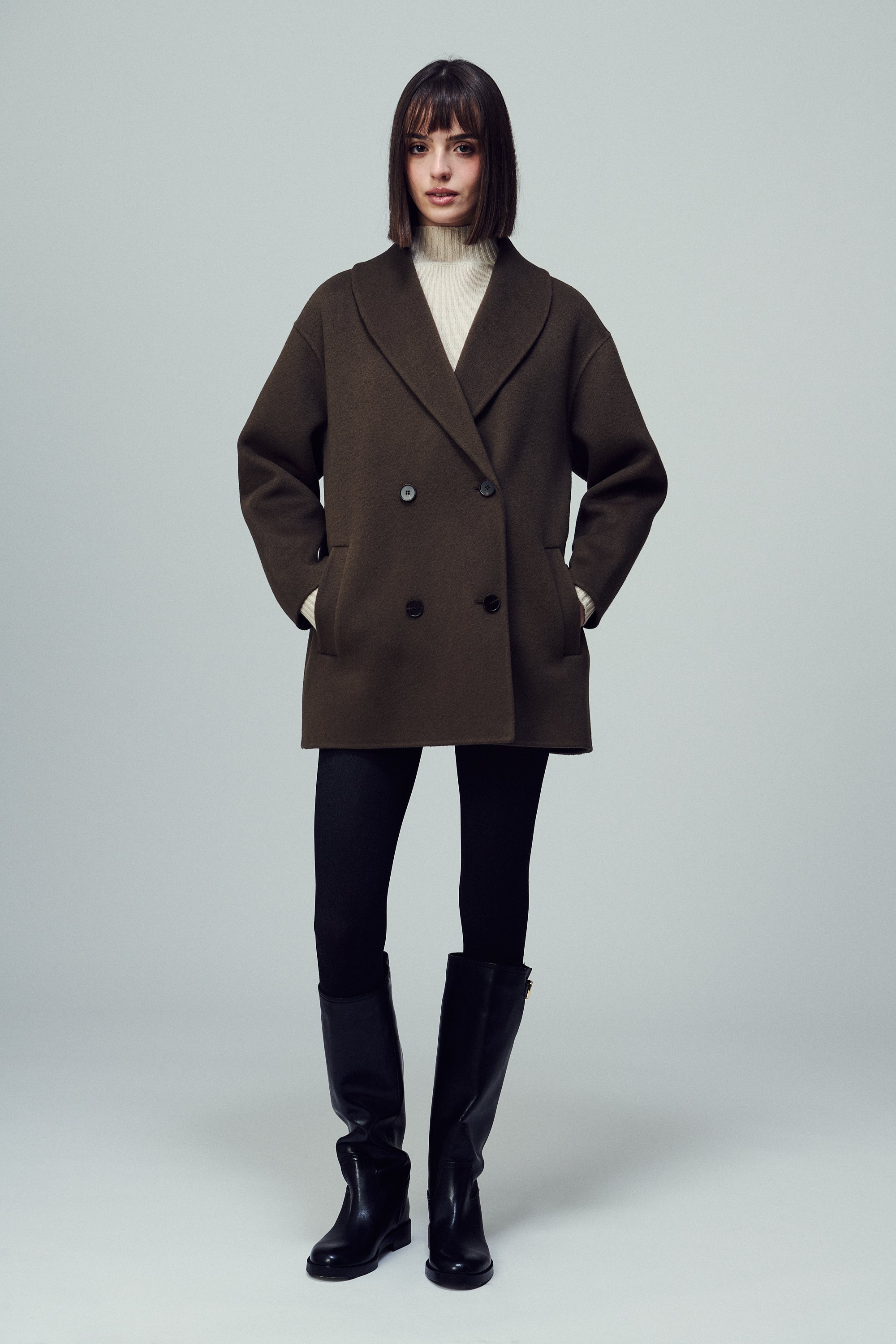 Brooklyn Round Lapel Coat Mink