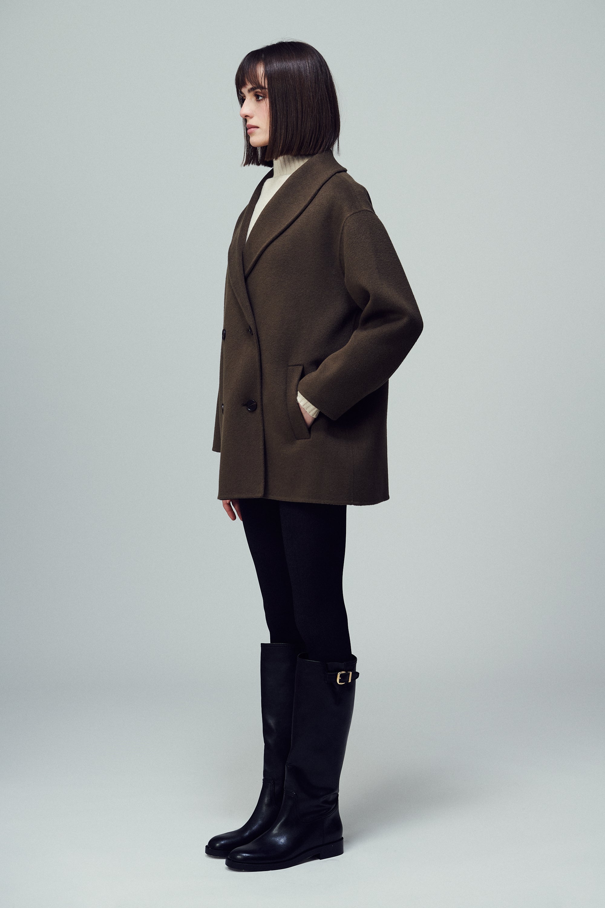Brooklyn Round Lapel Coat Mink