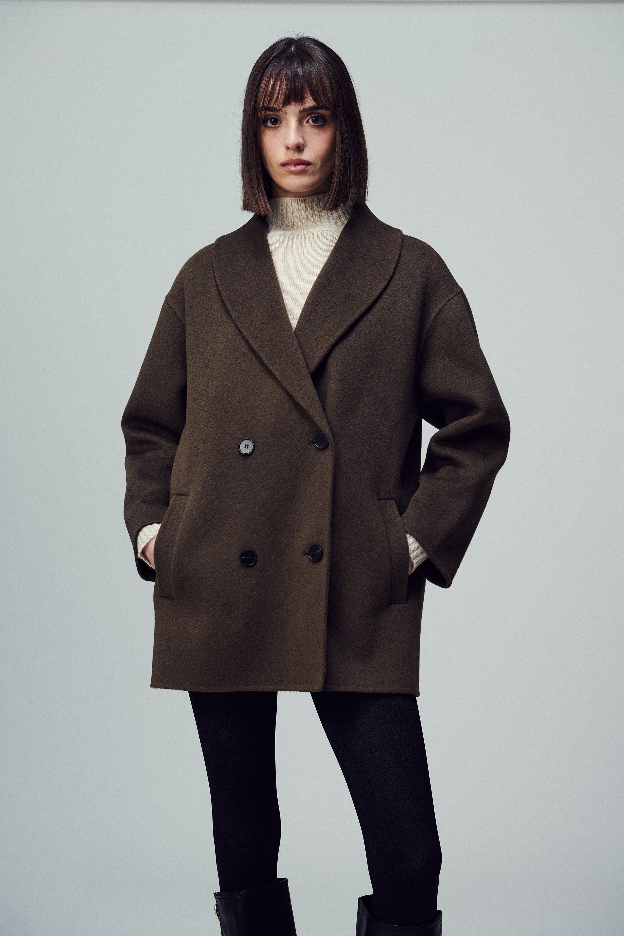 Brooklyn Round Lapel Coat Mink