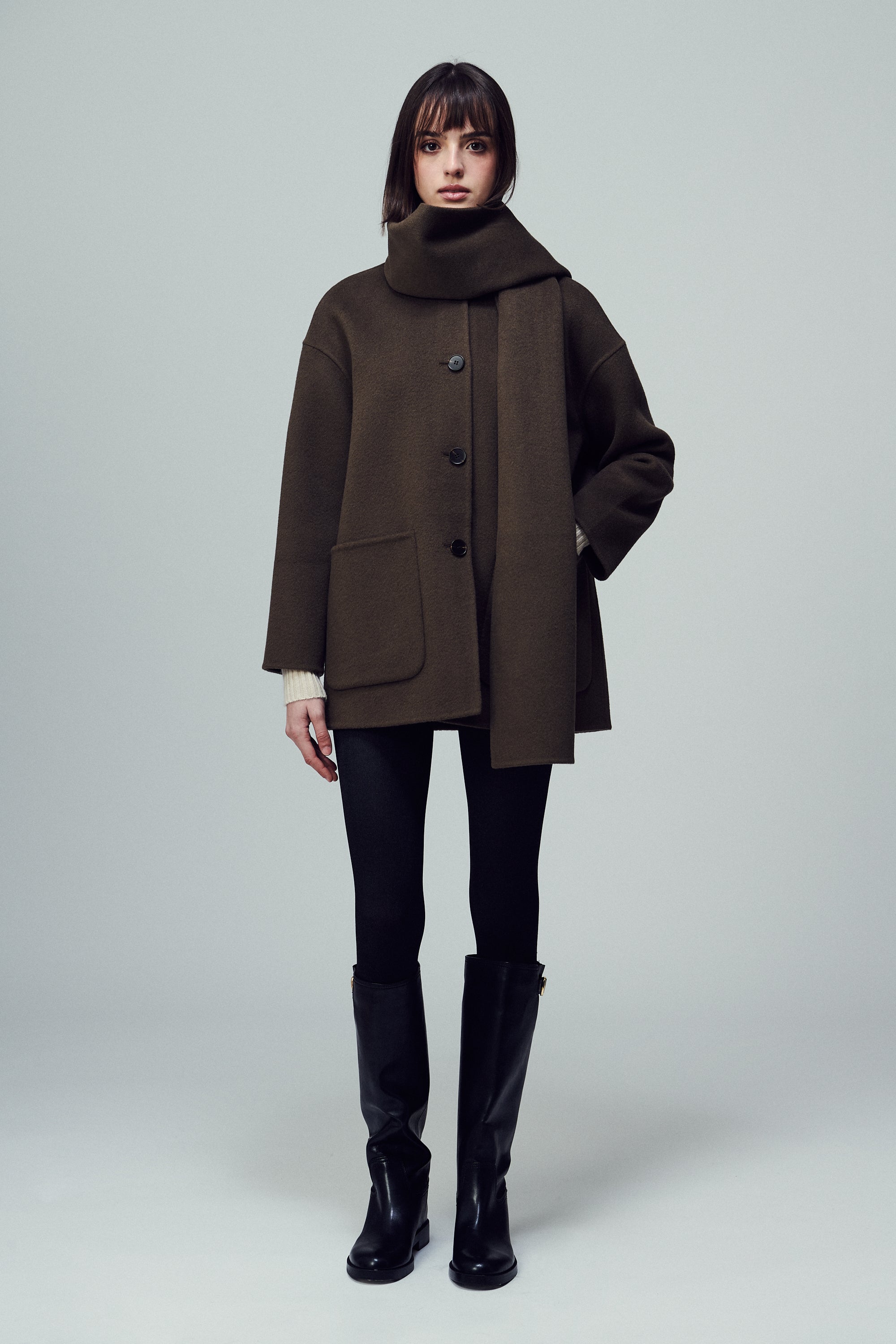 Antwerp Scarf Coat Mink
