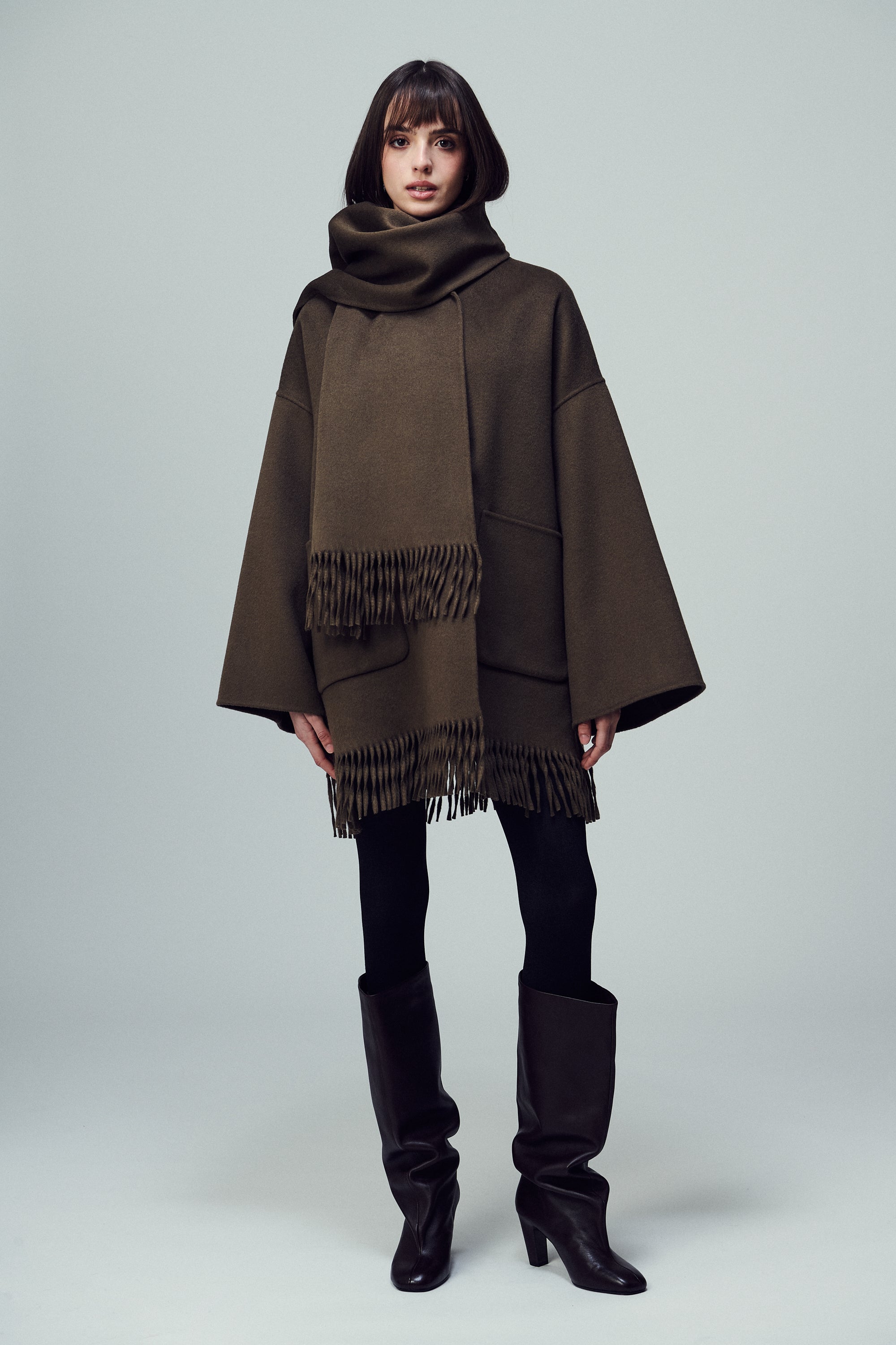 Lyon Fringed Scarf Mink