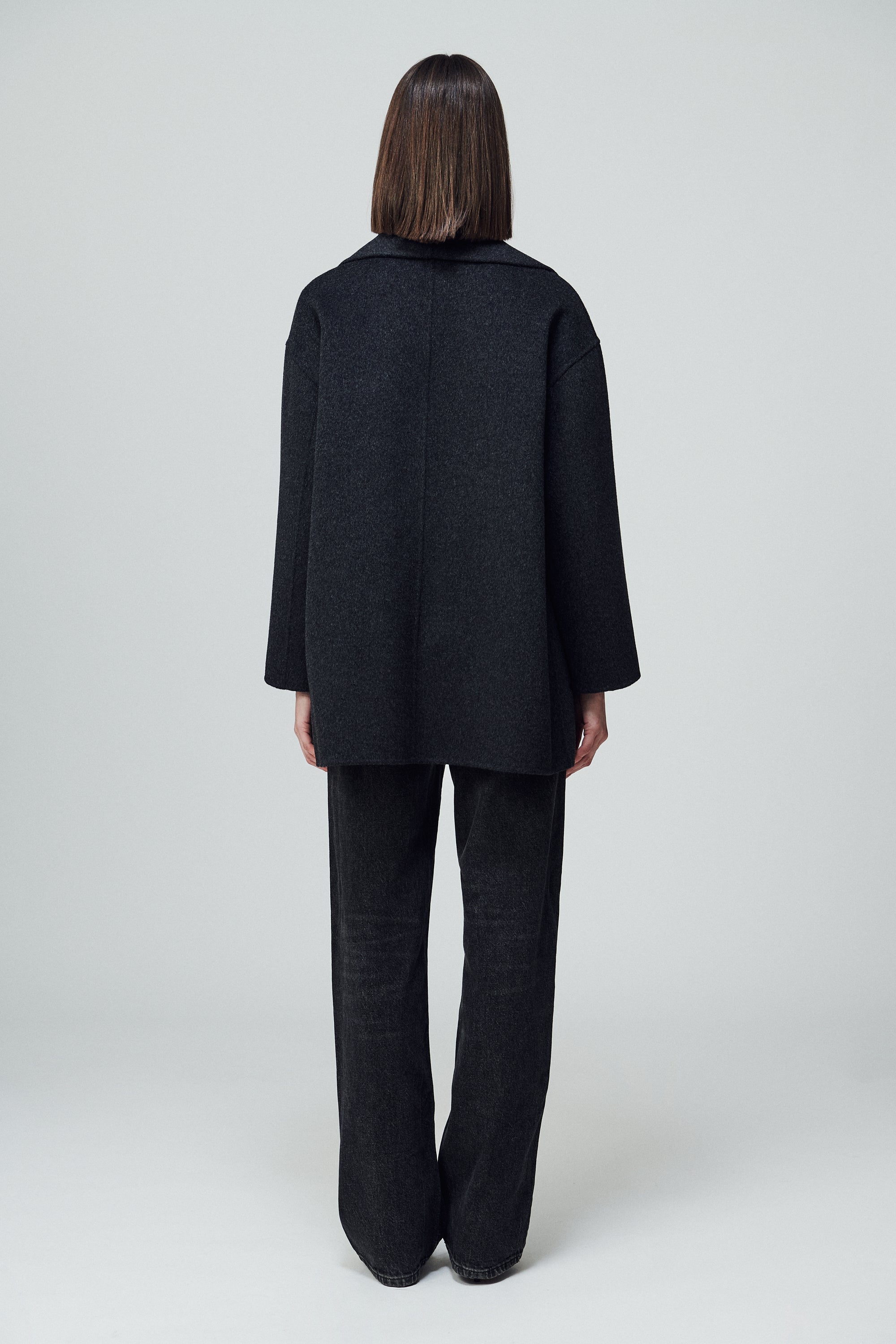 Brooklyn Round Lapel Coat Smoke