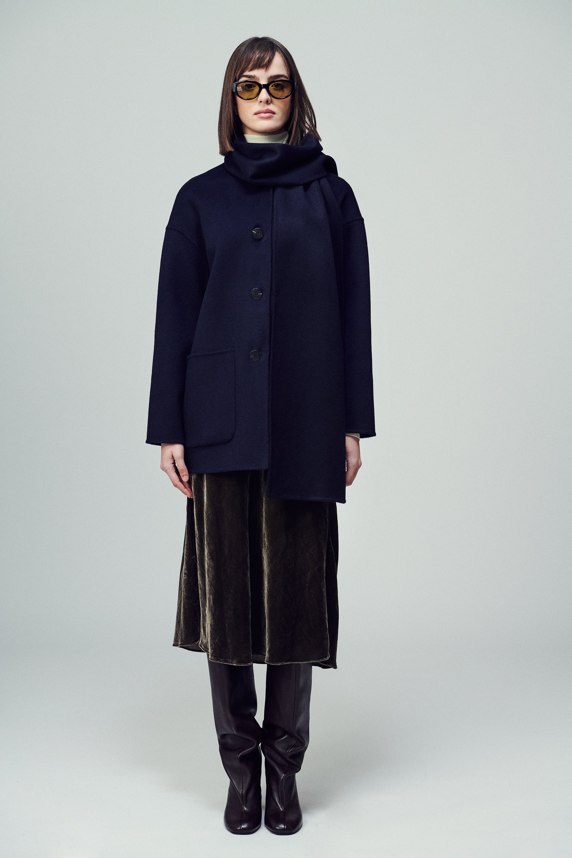 Antwerp Scarf Coat Midnight