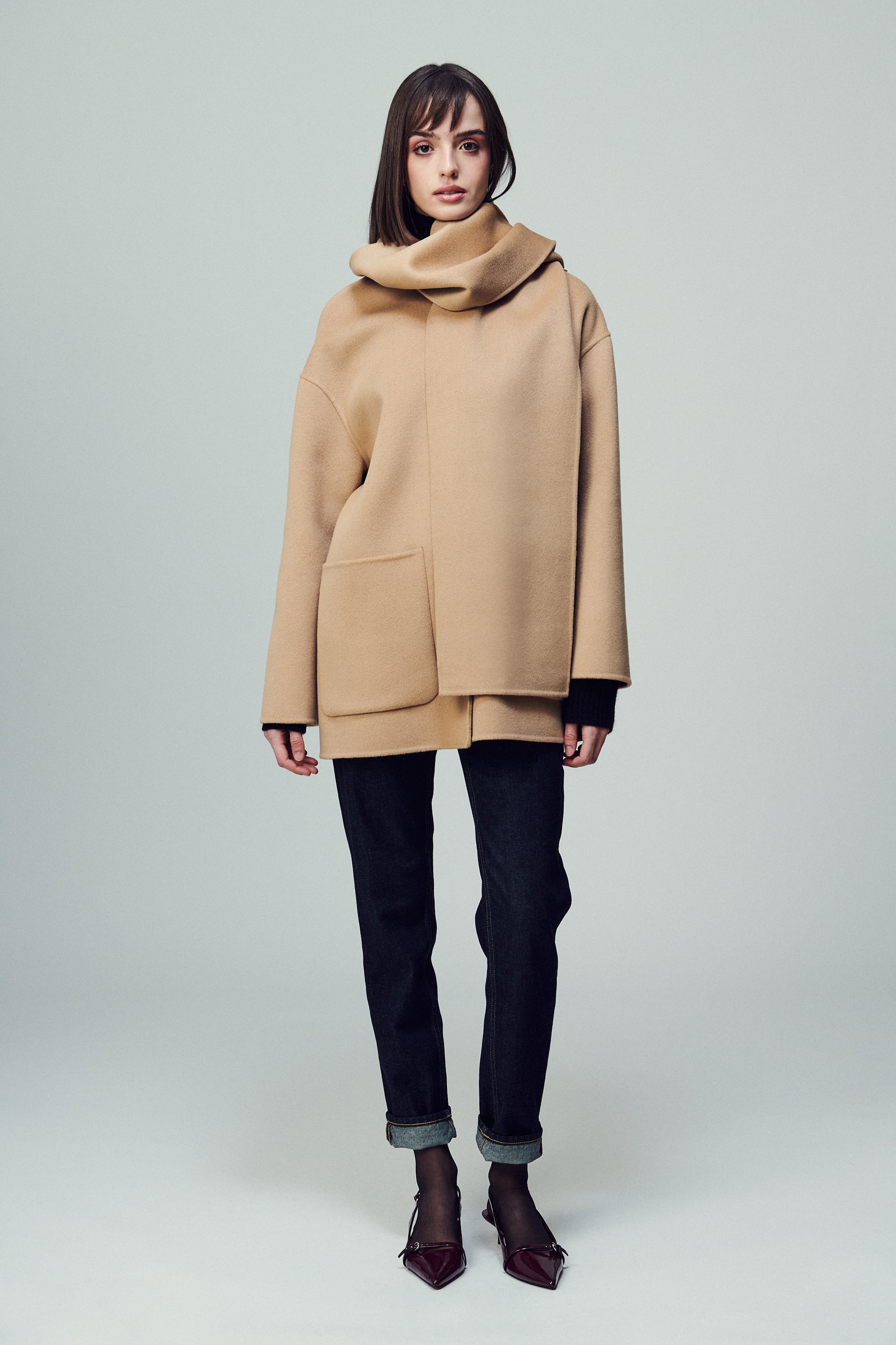 Antwerp Scarf Coat Desert