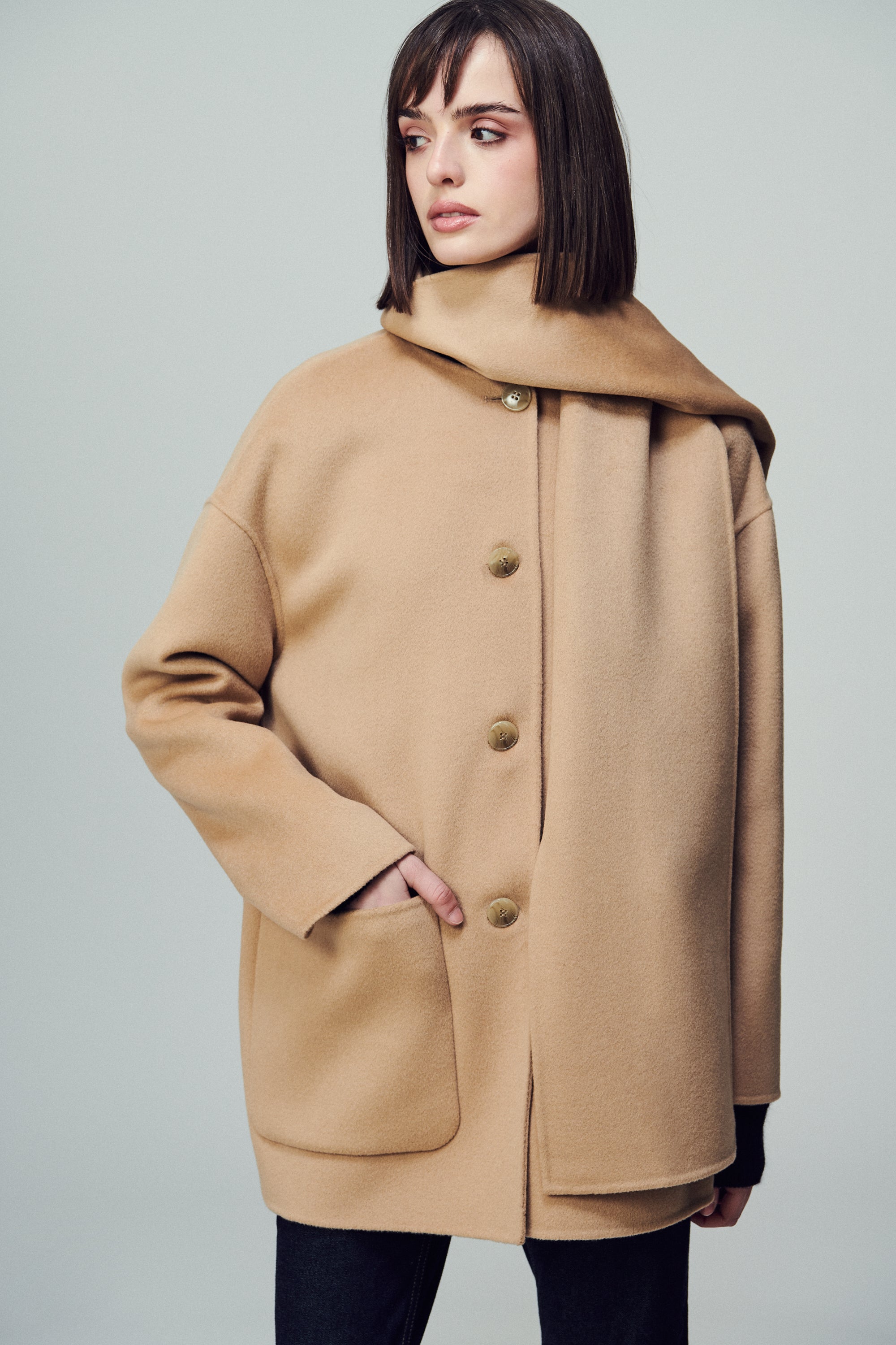 Antwerp Scarf Coat Desert